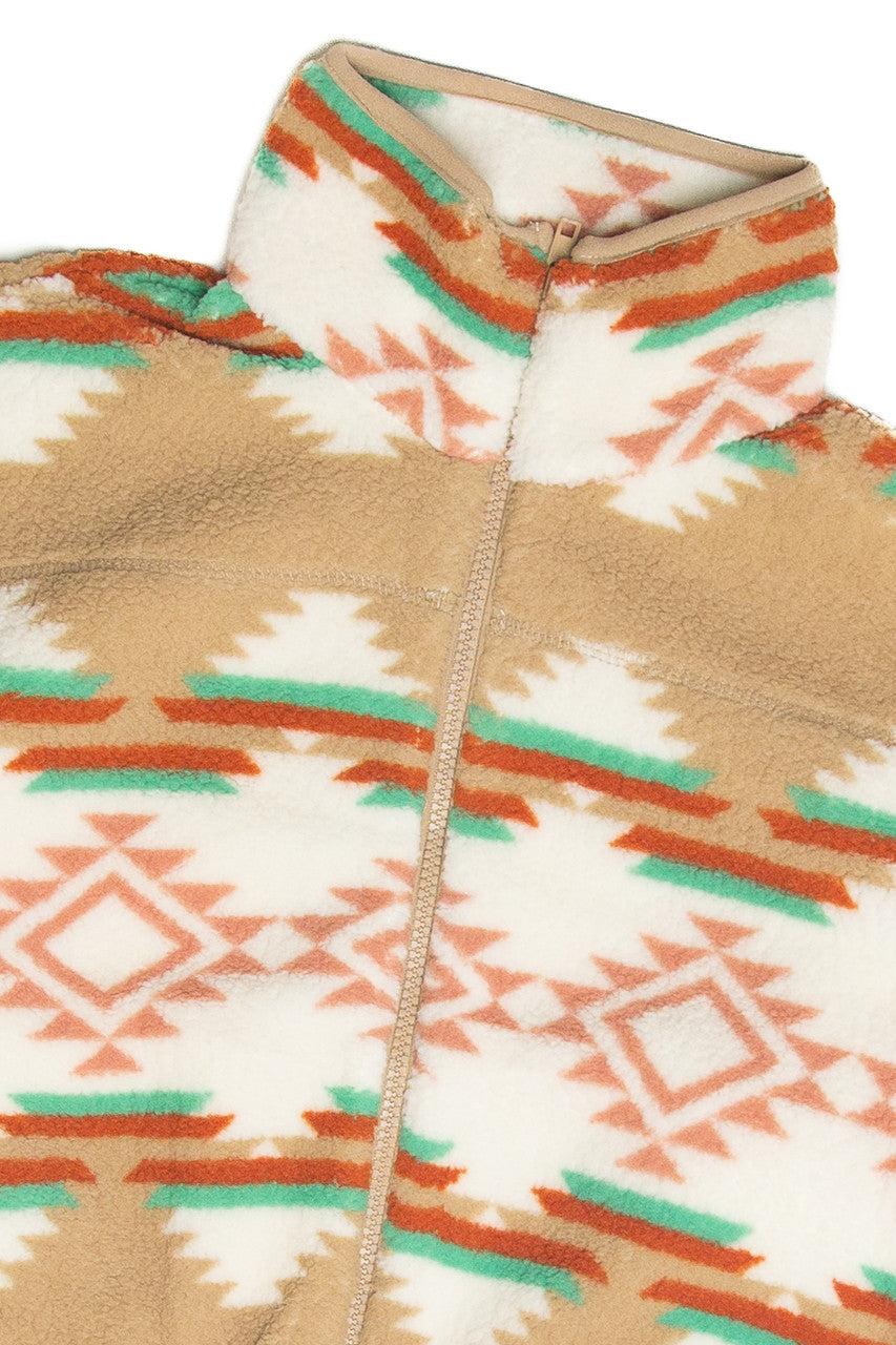 Khaki Printed Sherpa Product Image
