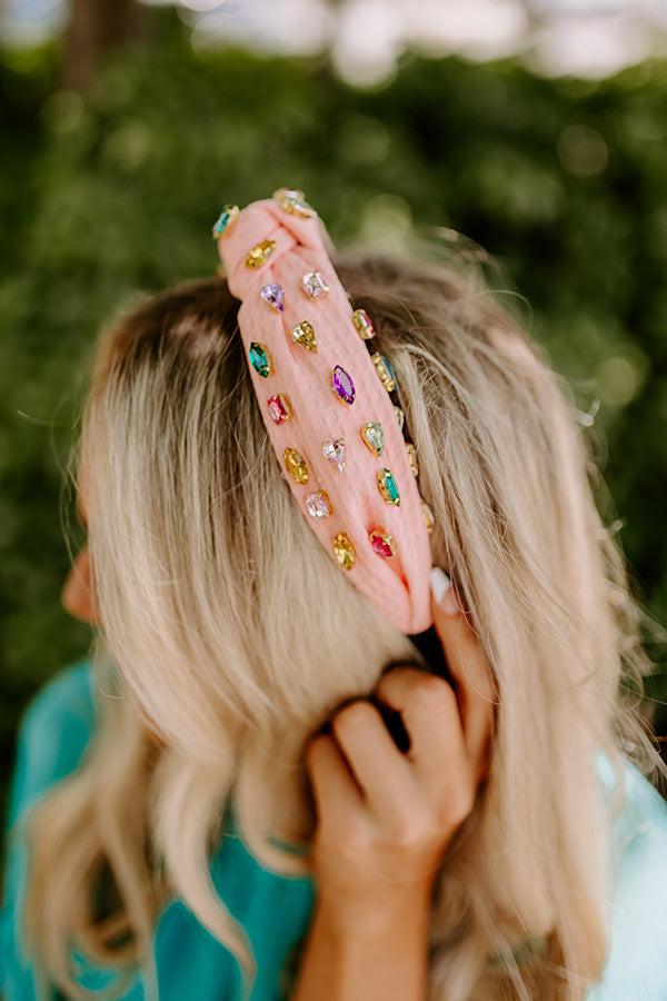 Seeking Sunshine Embellished Headband In Pink Product Image