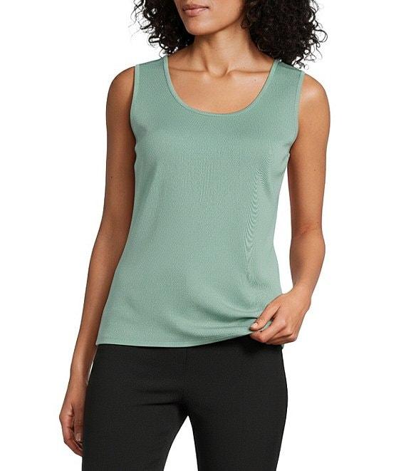 MISOOK Knit Double Scoop Neck Sleeveless Tank Product Image