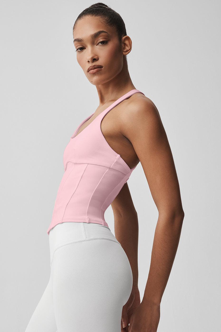 Airbrush Sparks Fly Corset Tank - Vintage Pink Product Image