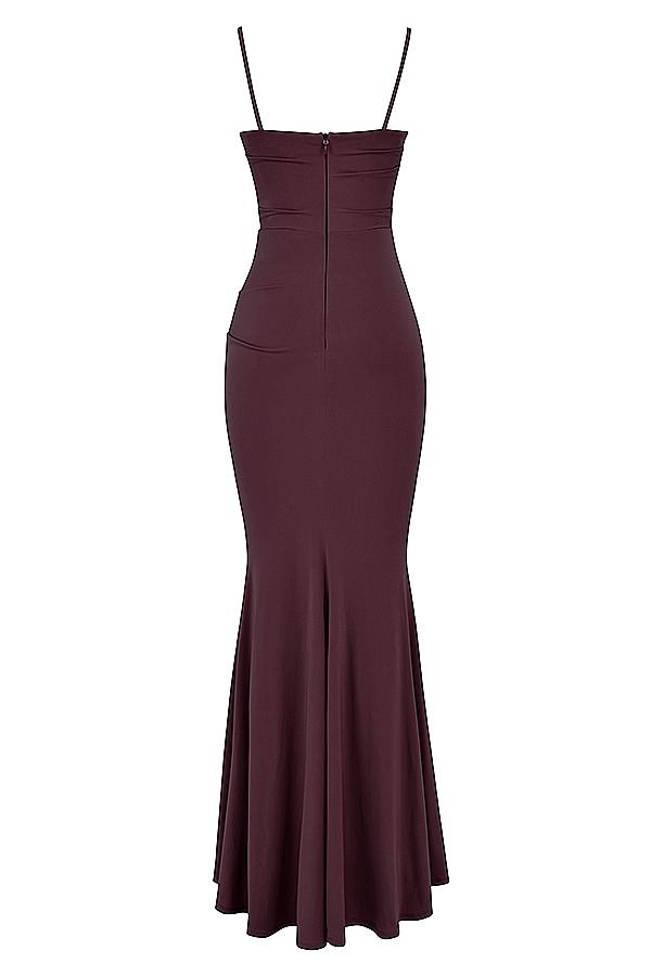 Milena  dark cherry corset maxi dress Product Image
