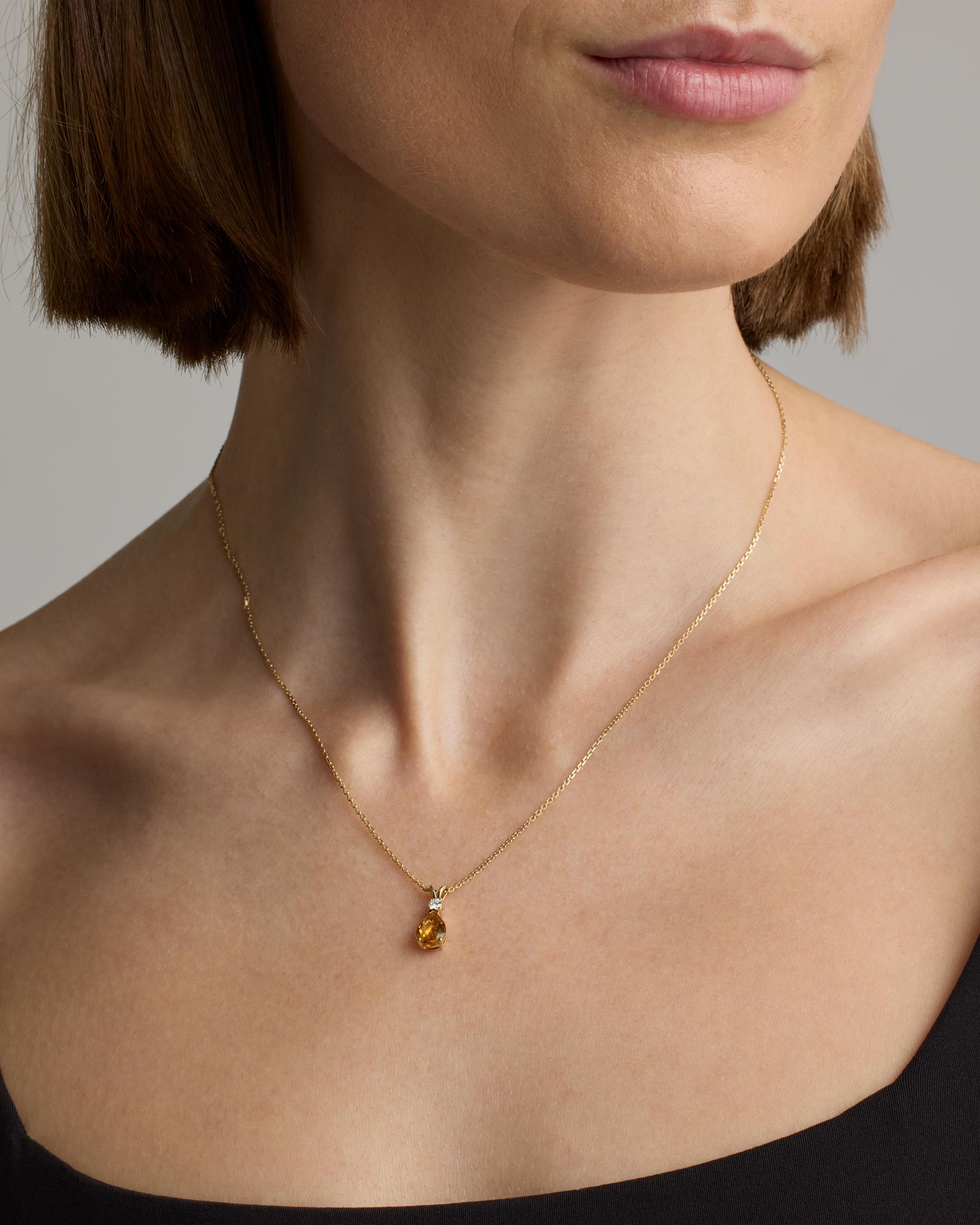 Quince | Women's 14K Gold Diamond & Semi-Precious Gemstone Drop Necklace Product Image