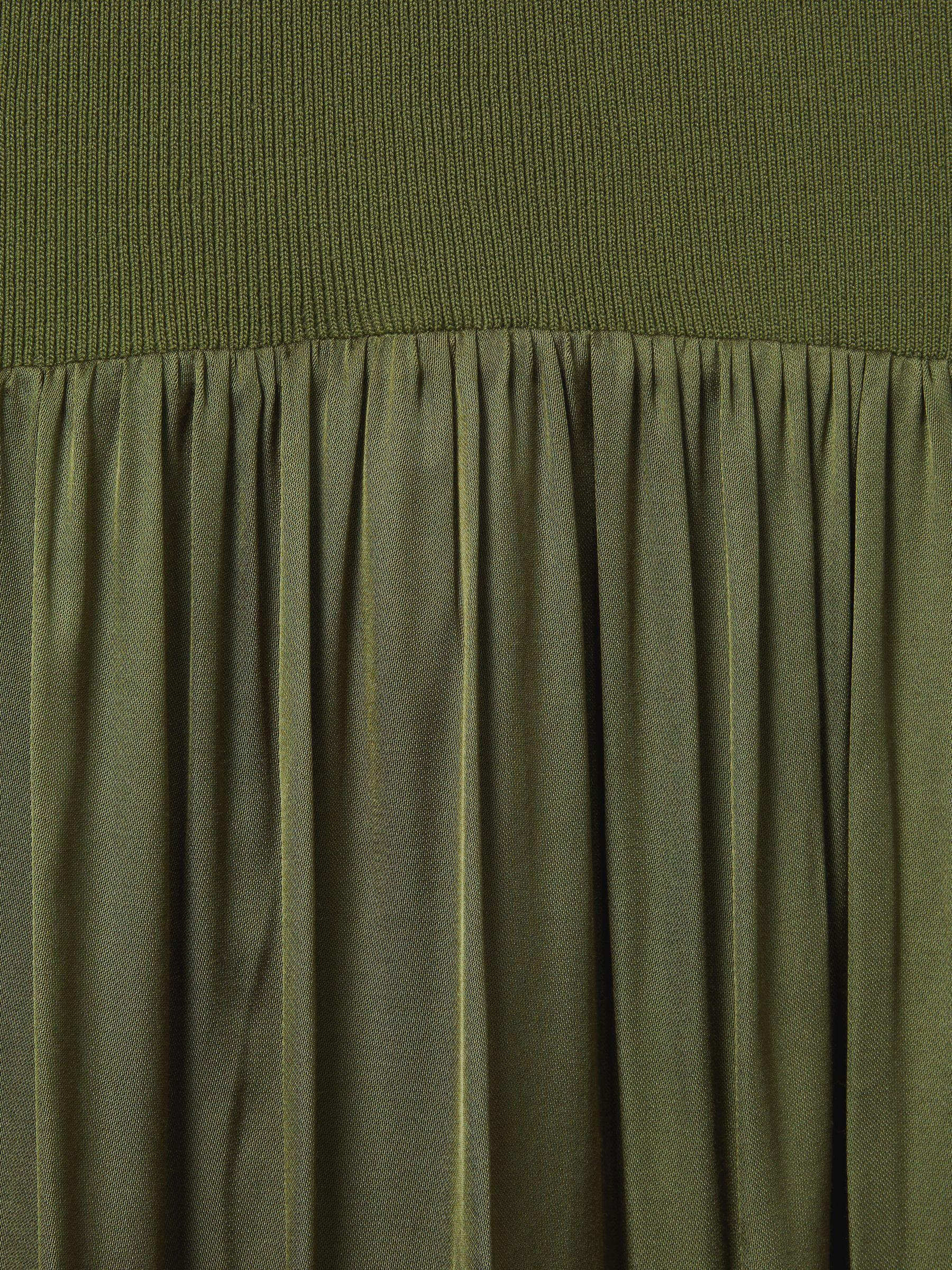 Florere Dropped Waist Midi Dress in Khaki Product Image