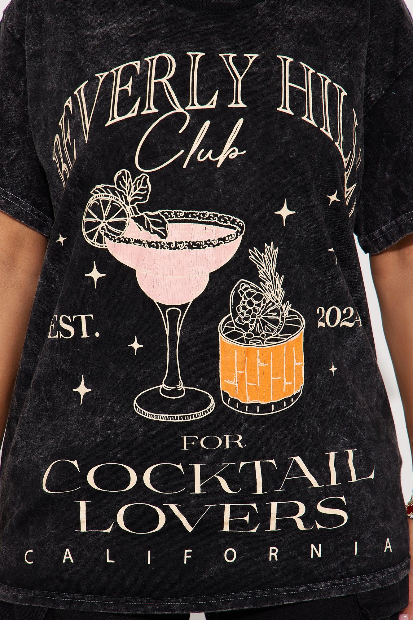 Beverly Hills Cocktail Lovers Washed Tee - Black Product Image