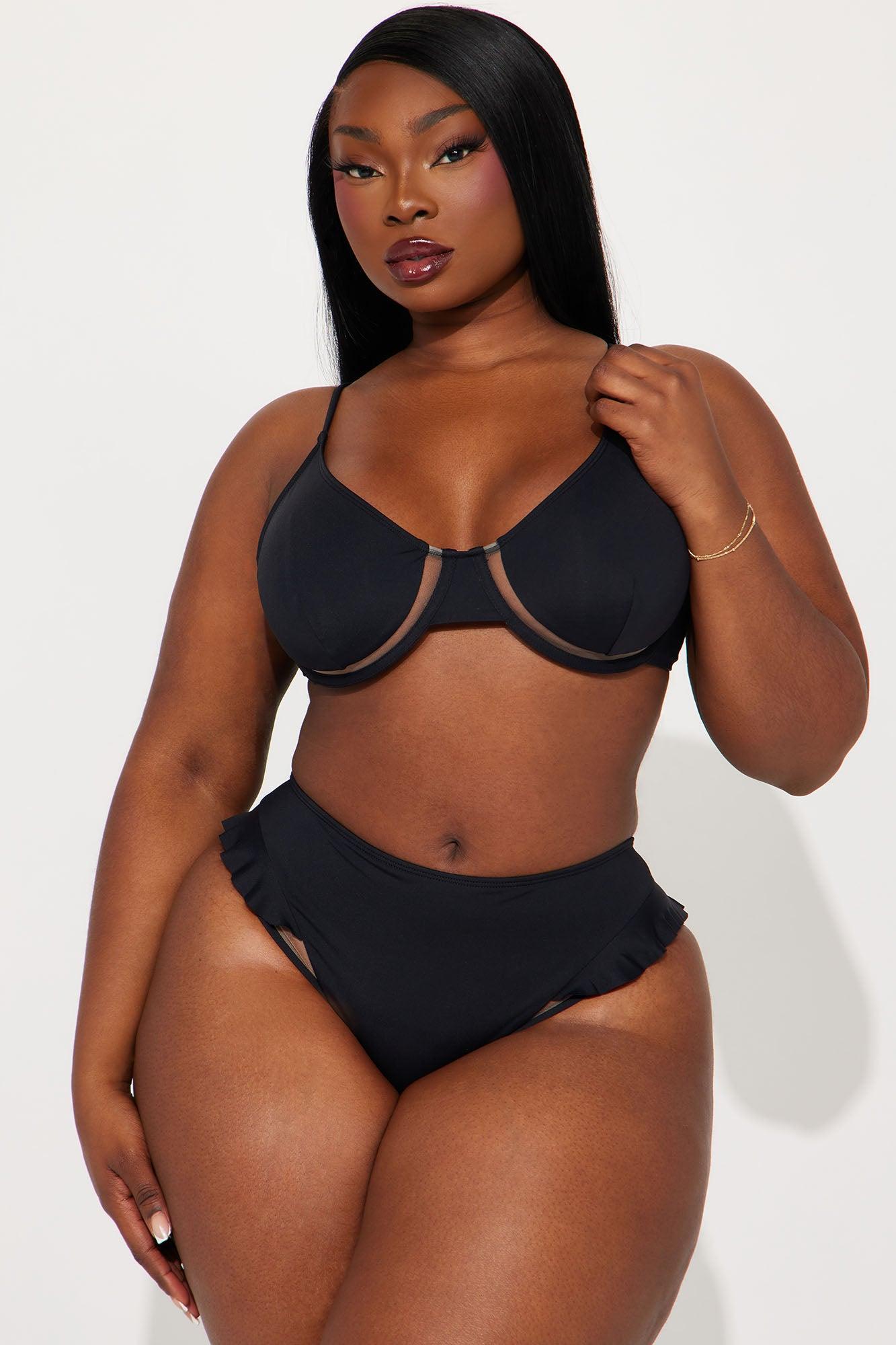 Megan Mesh Cutout 2 Piece Bikini - Black Product Image