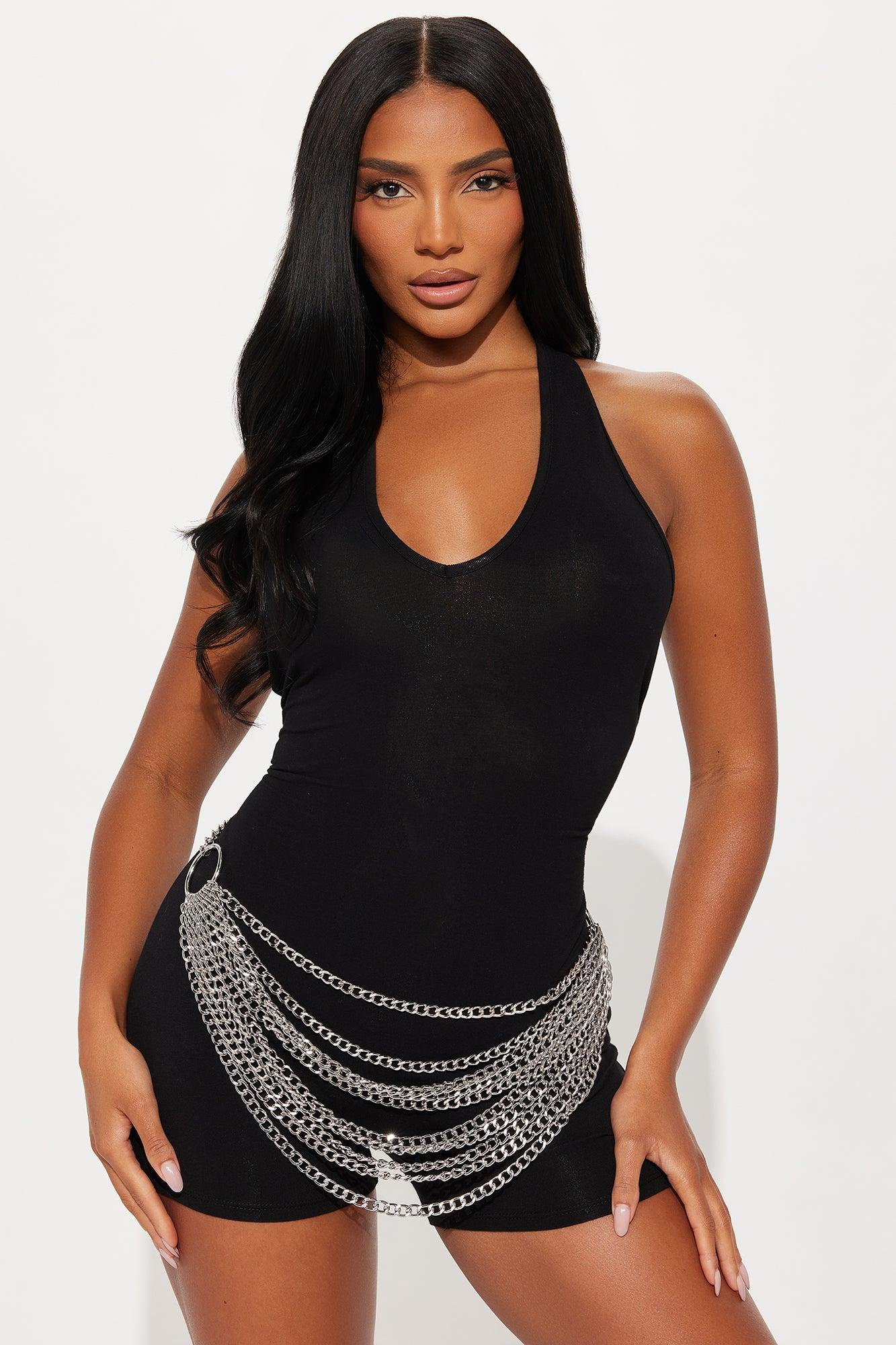 Side To Side Layered Chain Belt - Silver Female Product Image