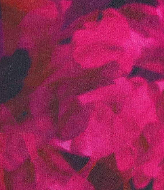 Alex Marie Lilac Satin V-Neck Long Sleeve A-Line Asymmetrical Hem Midi Dress Product Image