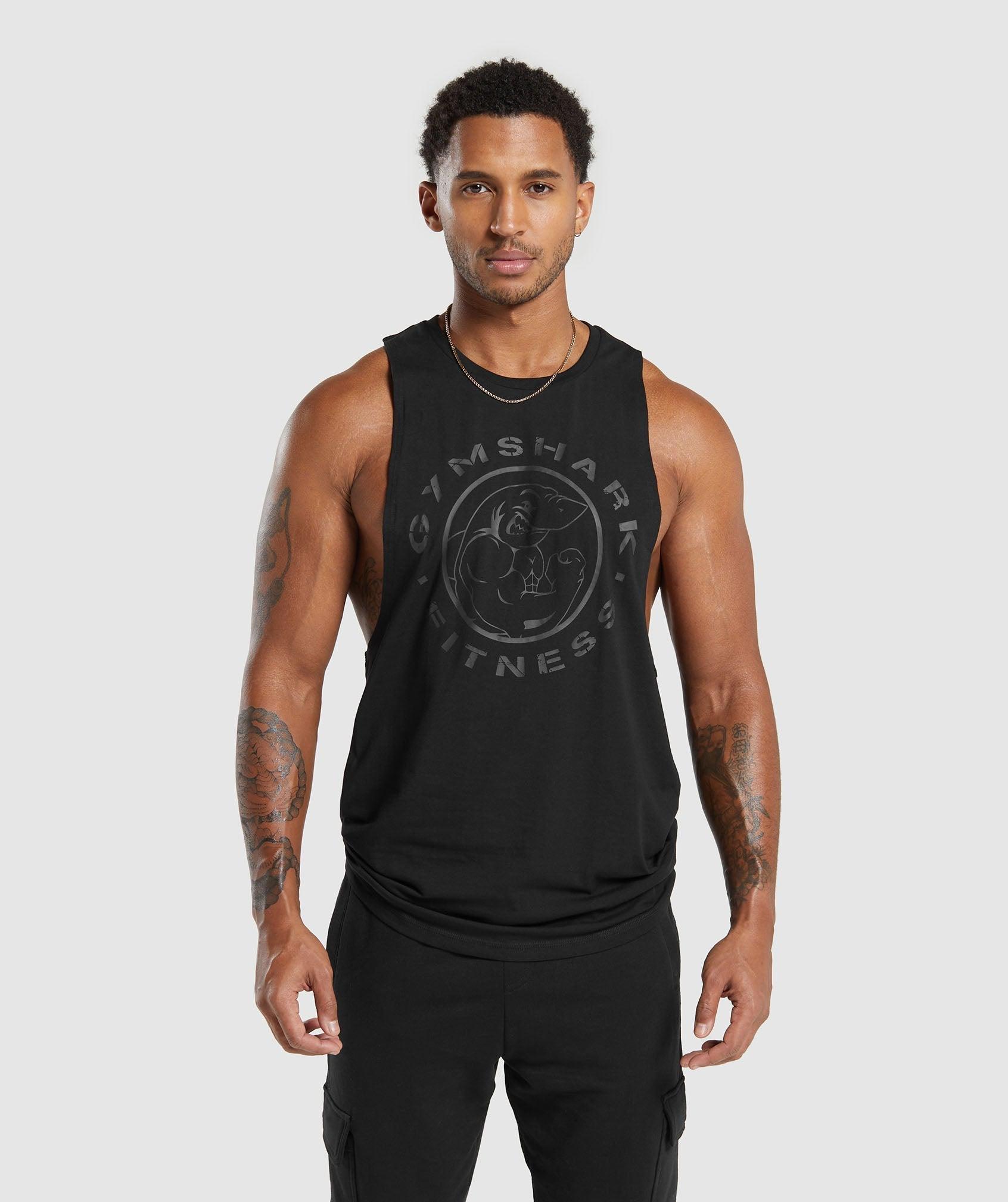 Gymshark Legacy Drop Arm Tank - Black Male Product Image