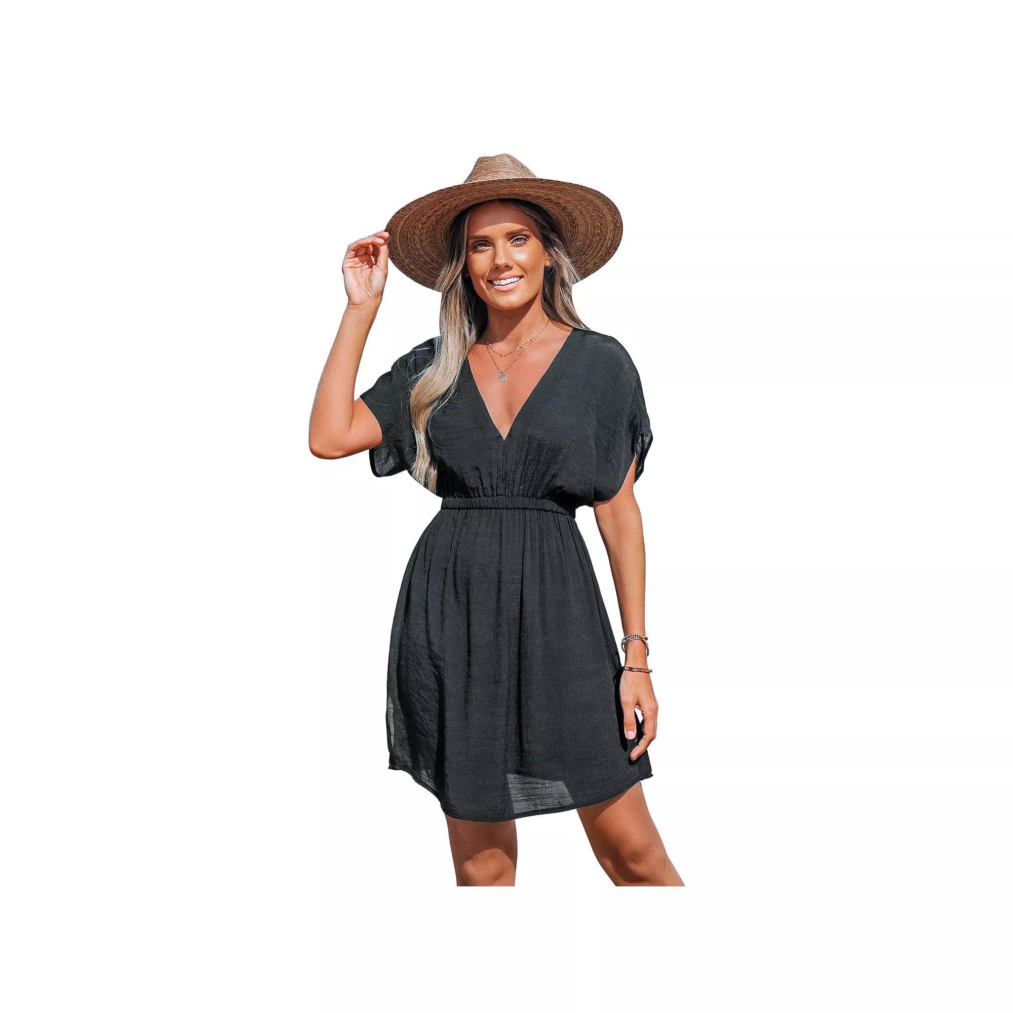 Womens Cupshe Dolman Sleeve Swim Cover-Up Dress Product Image