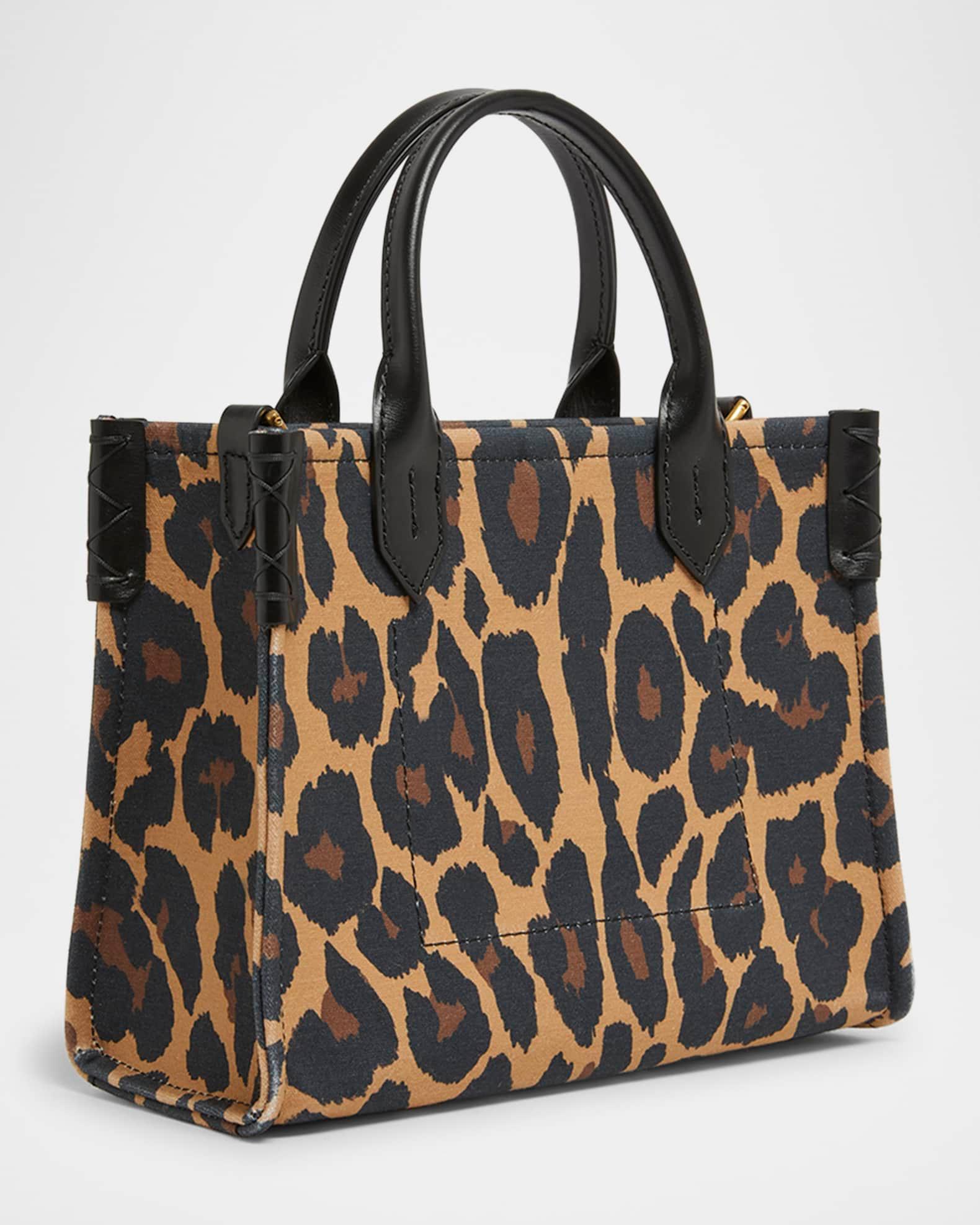 B-Army Small Shopper Shoulder Bag in Leopard-Print Canvas Product Image