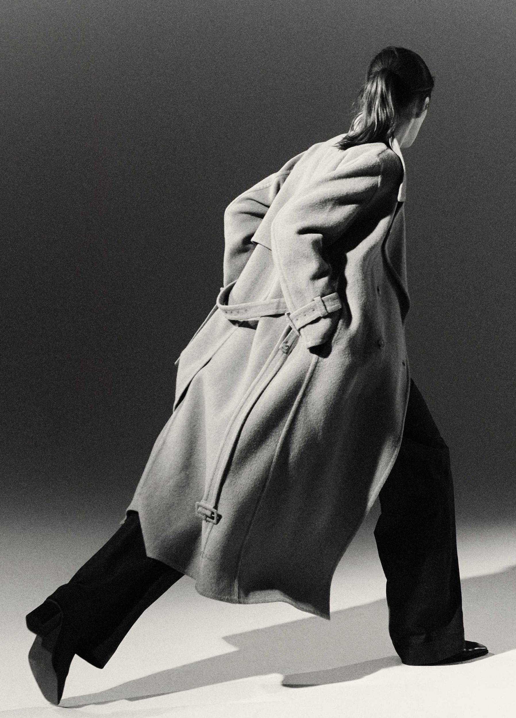 Lofty Italian Wool-Blend Belted Long Coat Product Image