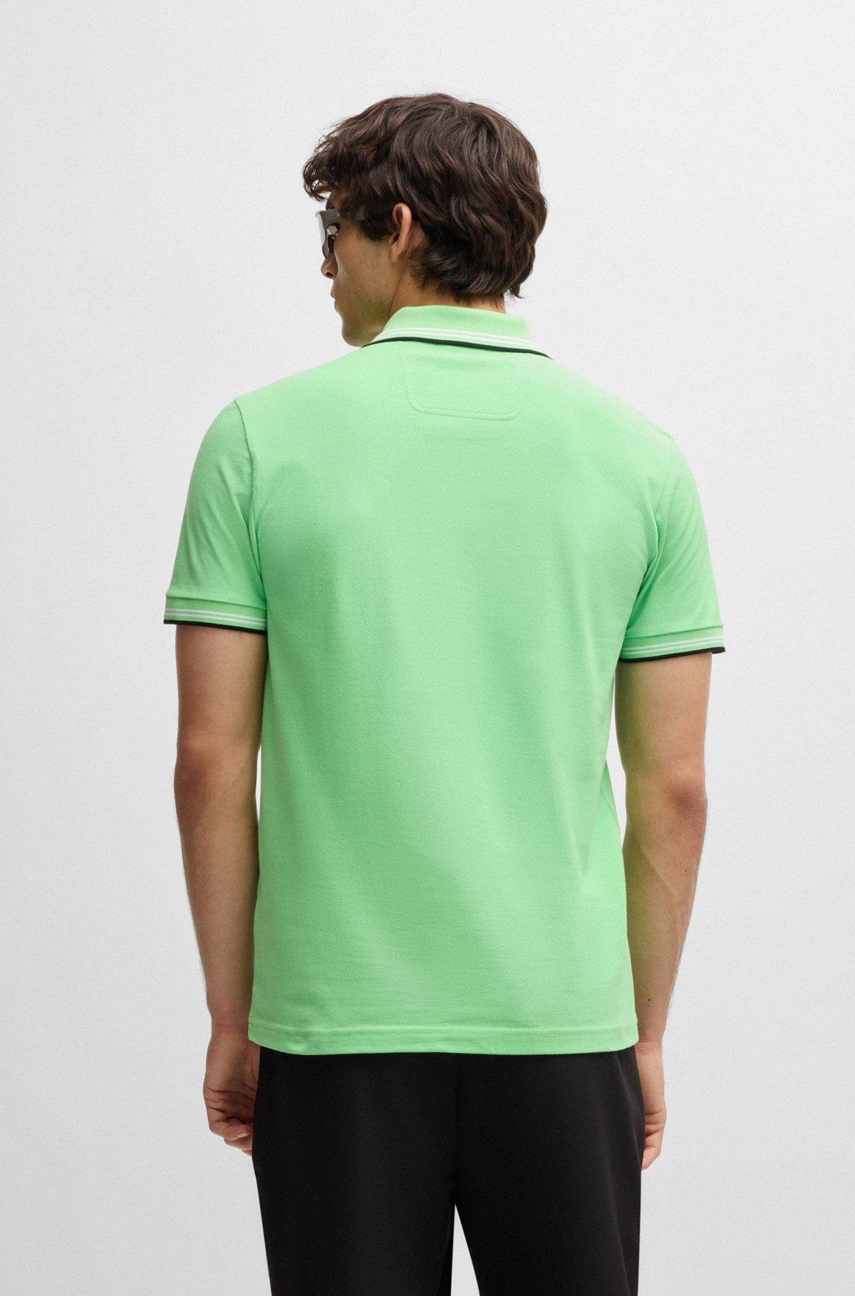 Stretch-cotton slim-fit polo shirt with branding Product Image