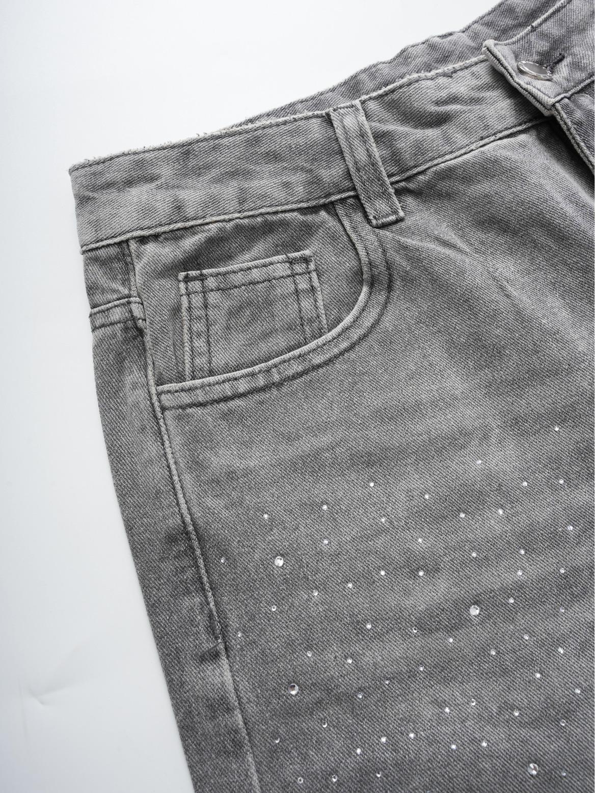 Vintage Washed High Street Jorts Distressed Denim Shorts Product Image