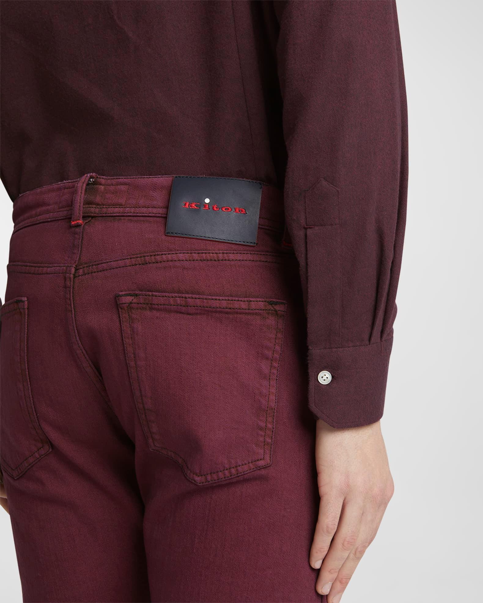 Men's Burgundy Overdyed Straight-Leg Jeans Product Image