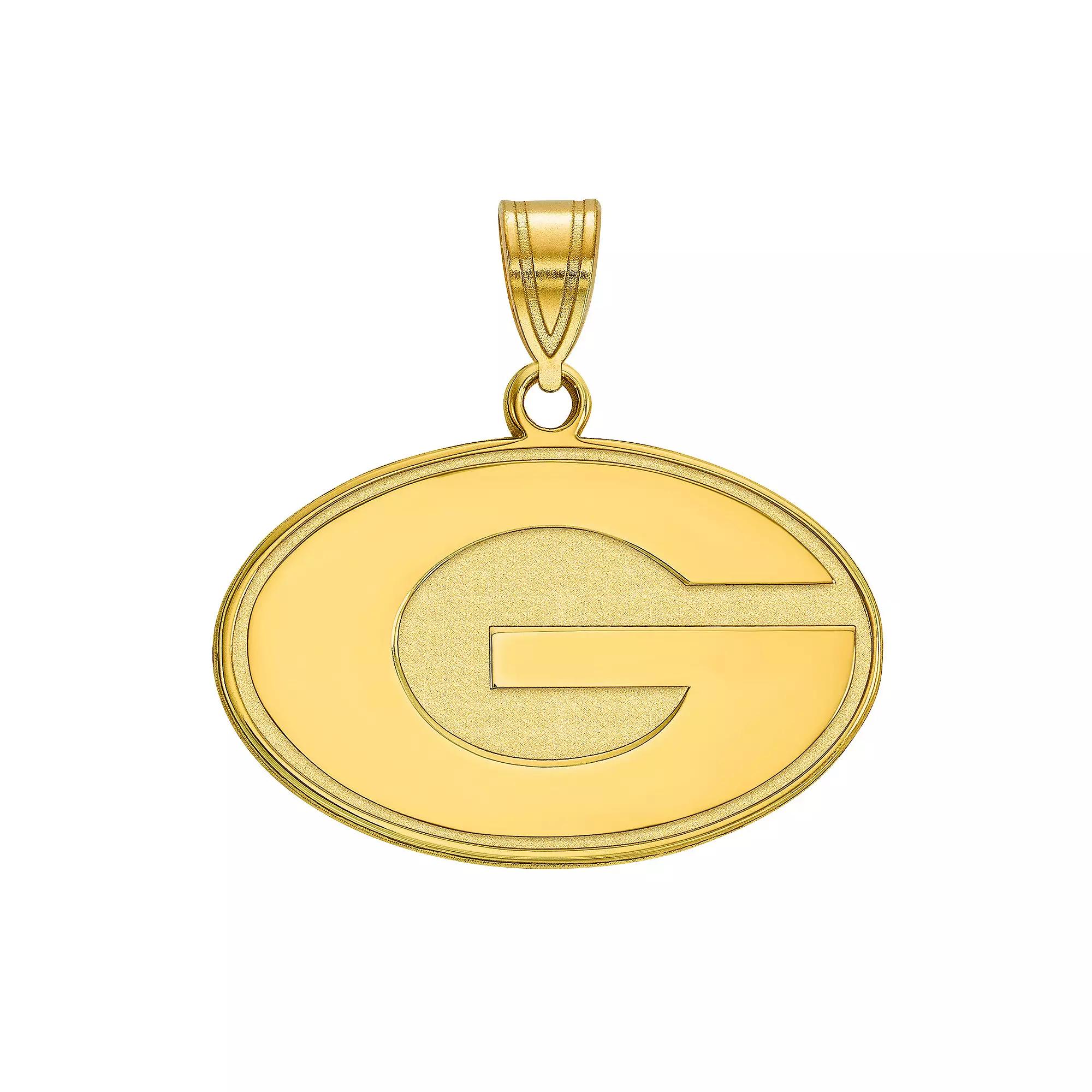 LogoArt Georgia Bulldogs Sterling Silver 14K Gold Plated Medium Pendant, Women's, Size: 22 mm Product Image