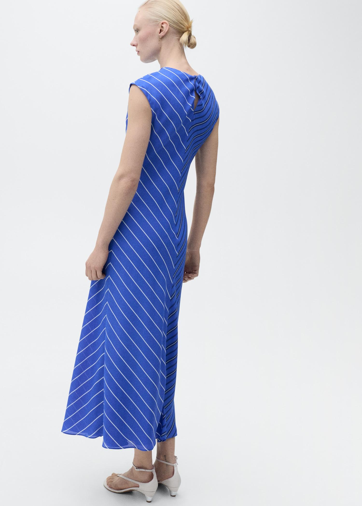 Combined striped flared dress - Women | MANGO USA Product Image