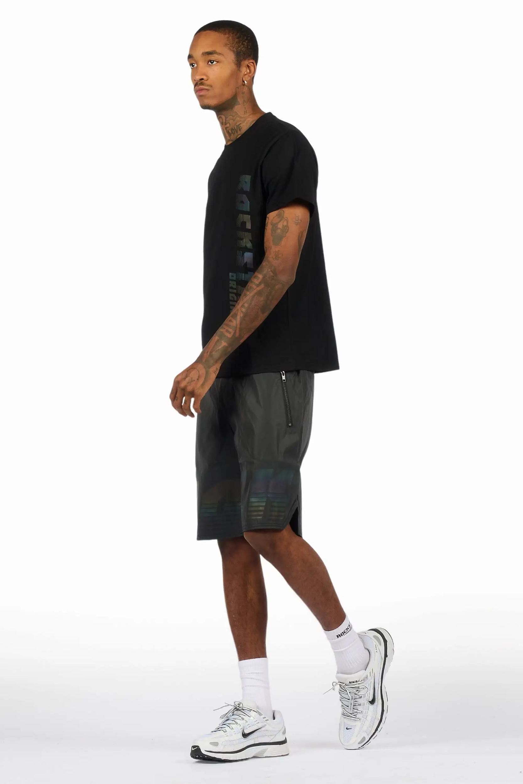 Xadrian Black T-Shirt/Short Set Male Product Image