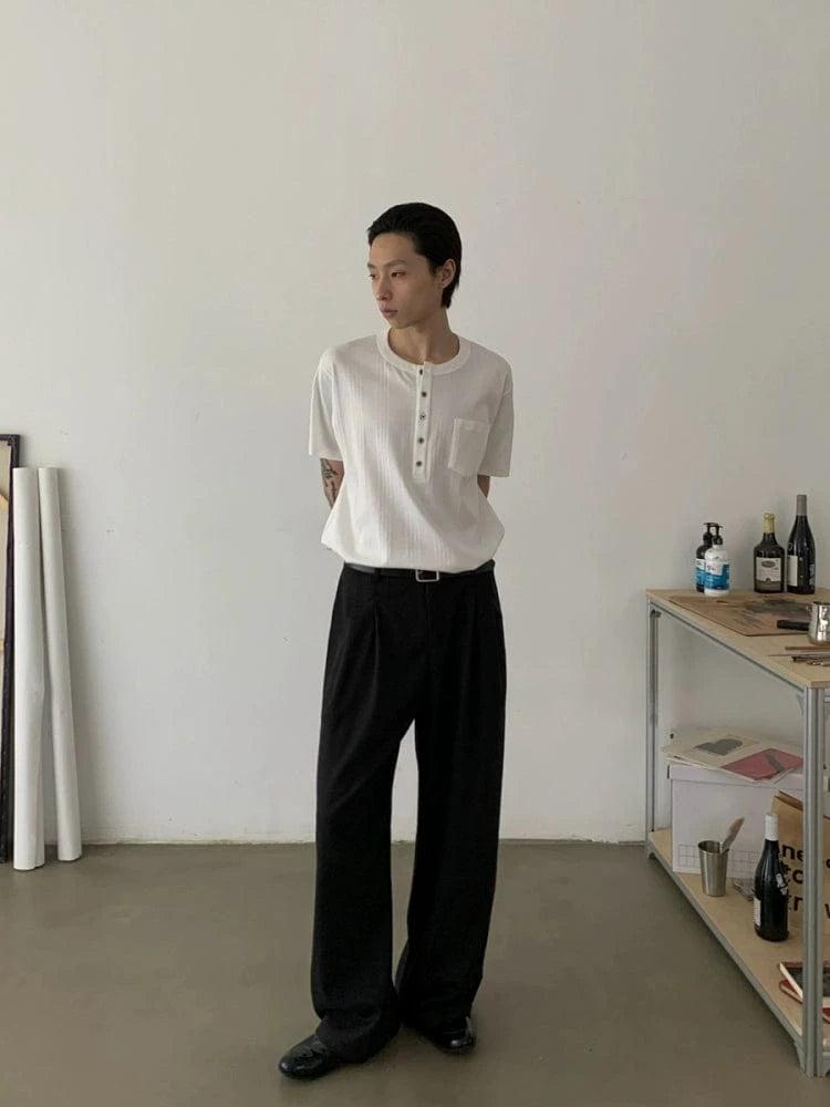 RT No. 18838 DOUBLE PLEATED CASUAL STRAIGHT PANTS Product Image