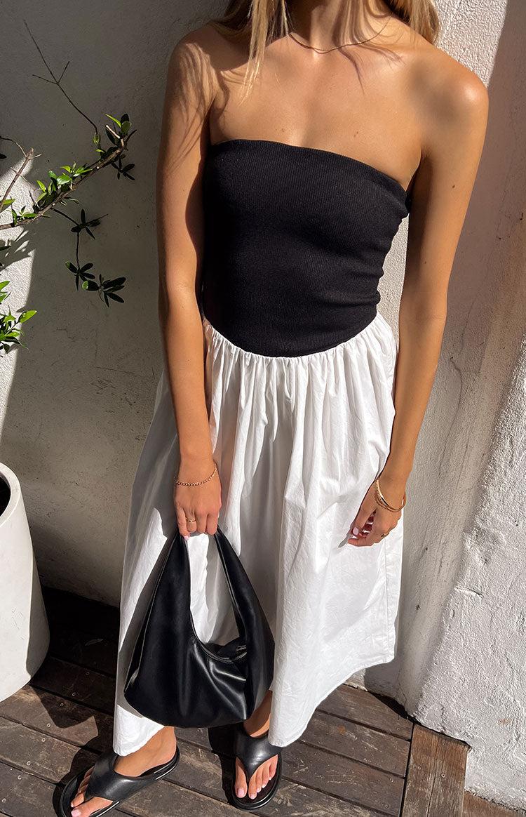 Wakerley Black Contrast Strapless Maxi Dress Product Image