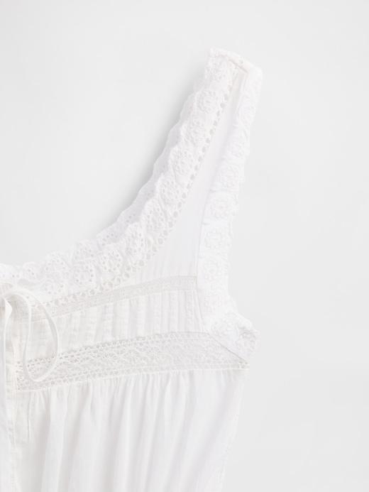 Lace-Trim Peplum Crop Top Product Image