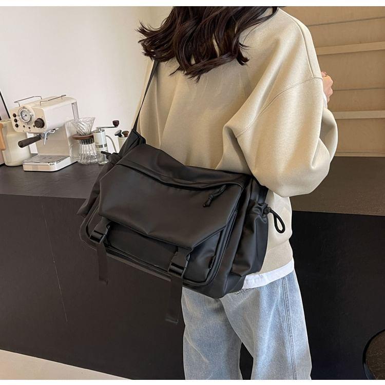 Plain Buckled Messenger Bag Product Image