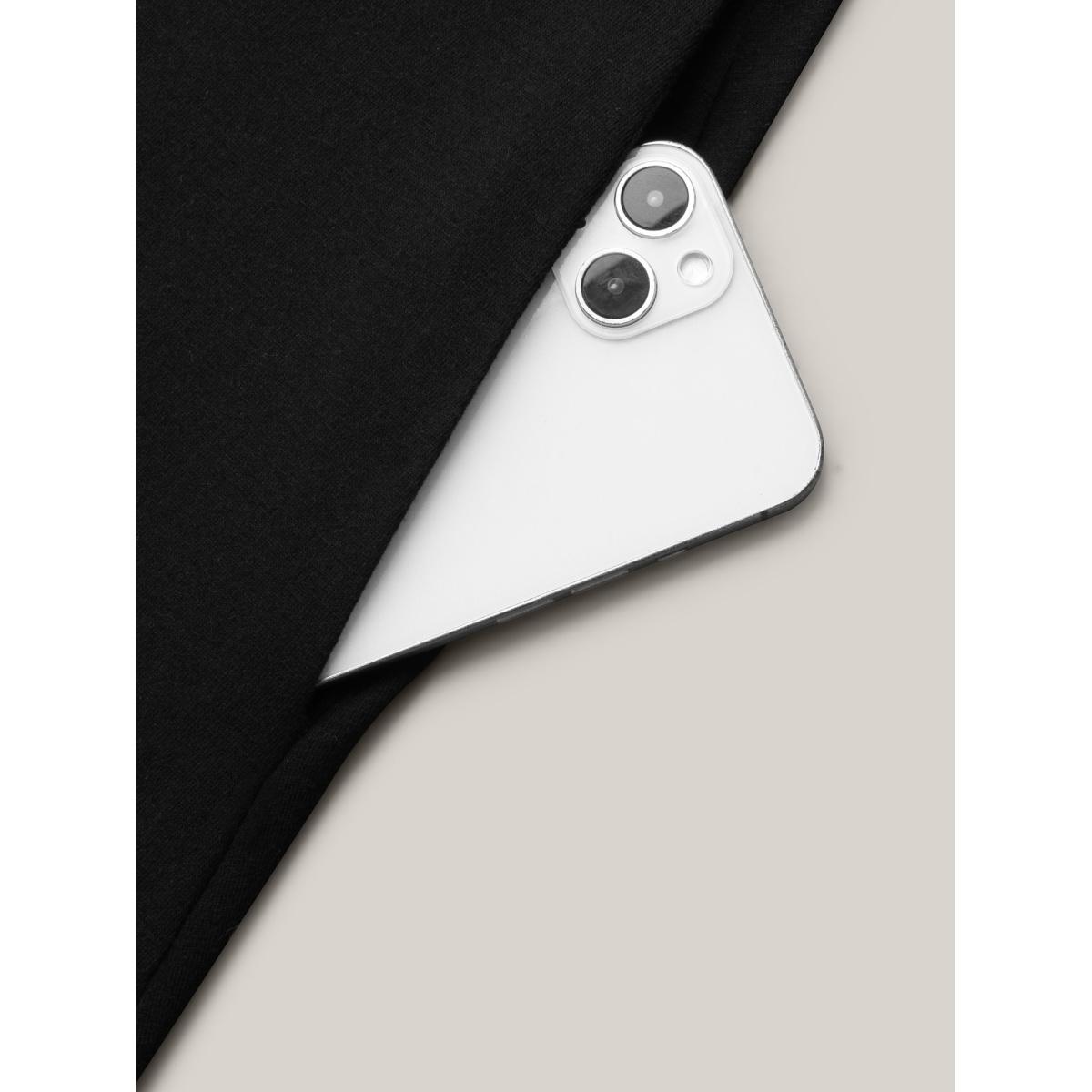 Plus Size Geometric Color-Block Stretchy Waist Midi Dress Black Women Casual Contrast Knit Dresses Bloomchic 14-16/1X Product Image