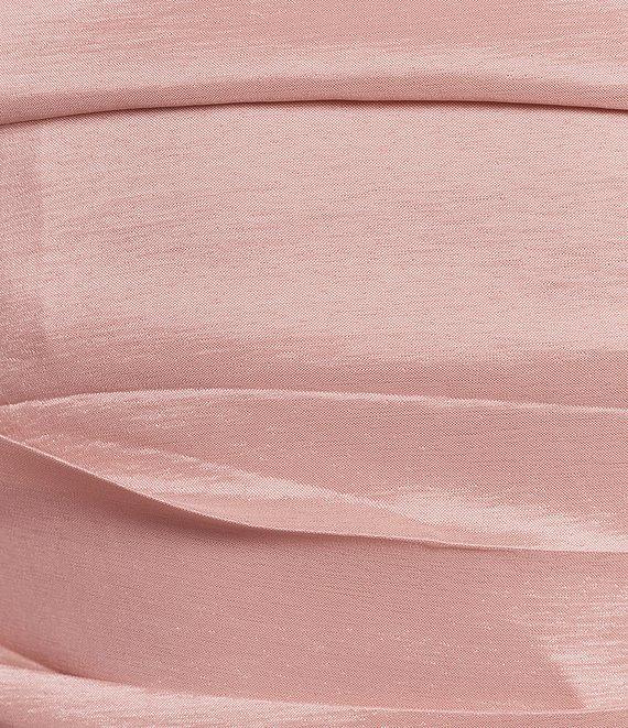 Allison & Kelly Strapless Taffeta Bow Back With Detachable Train Mini Dress Product Image