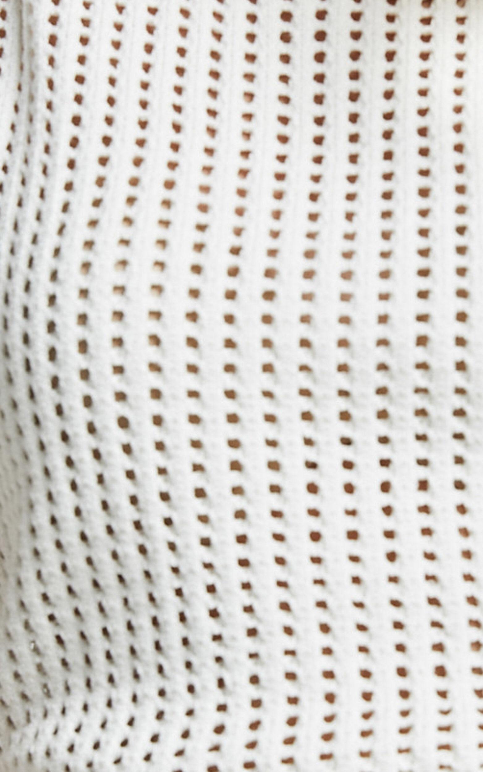 Bryanna Top - Knitted High Neck Sleeveless Top in White Product Image