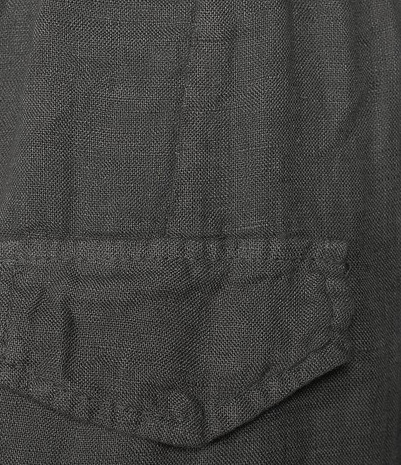 M Made in Italy Linen Side Pocket Cropped Belted Cuffed Pants Product Image