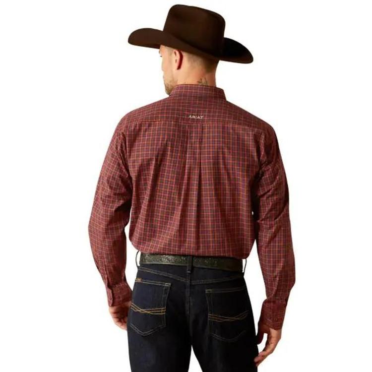 SALE Ariat® Men's L/S Dark Red Plaid Pro Series Pavel Button Shirt Product Image