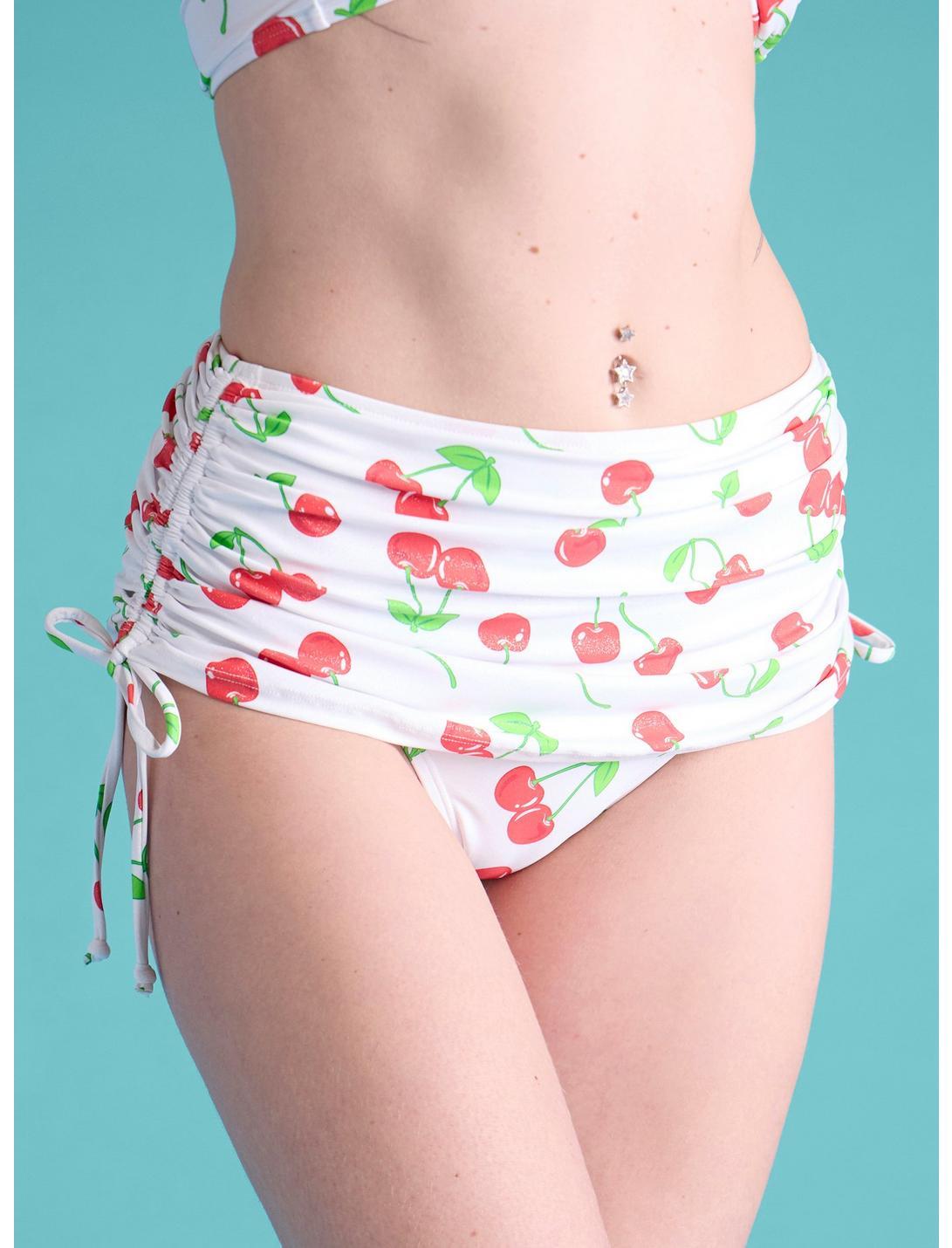 Cherry Shimmer Skirted Swim Bottoms Product Image