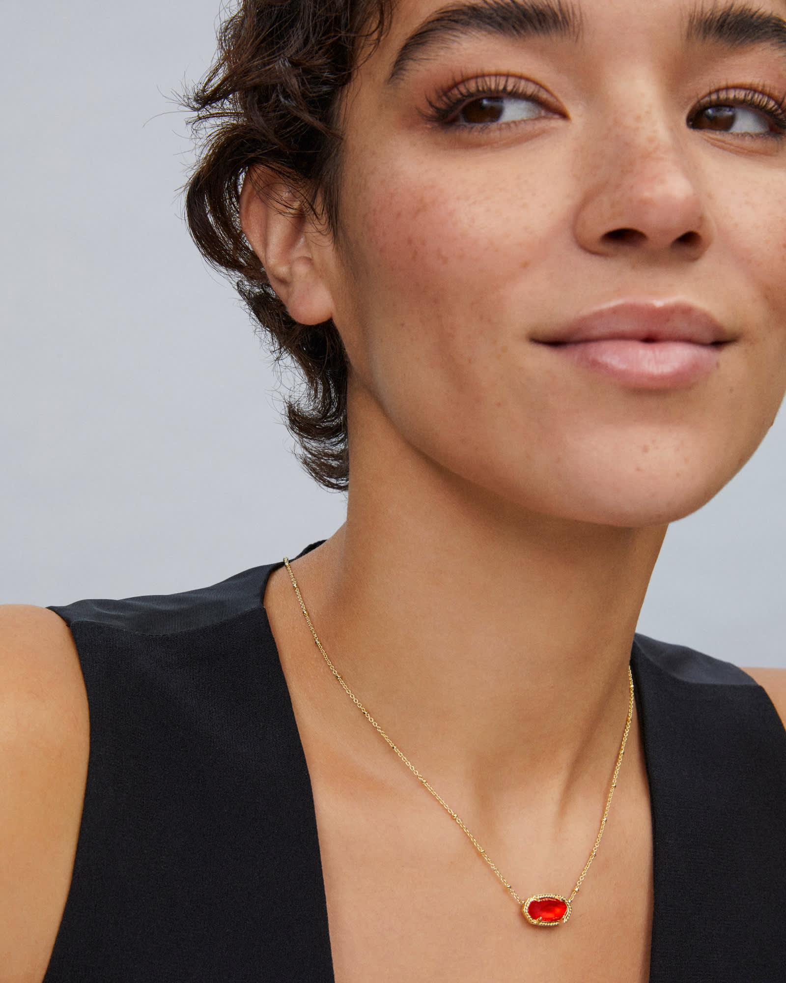 Elisa Silver Pendant Necklace in Citrine Product Image