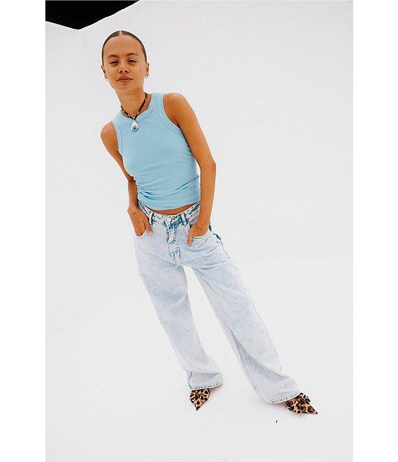 Never Fully Dressed Ribbed Metallic Crew Neck Sleeveless Tank Top Product Image