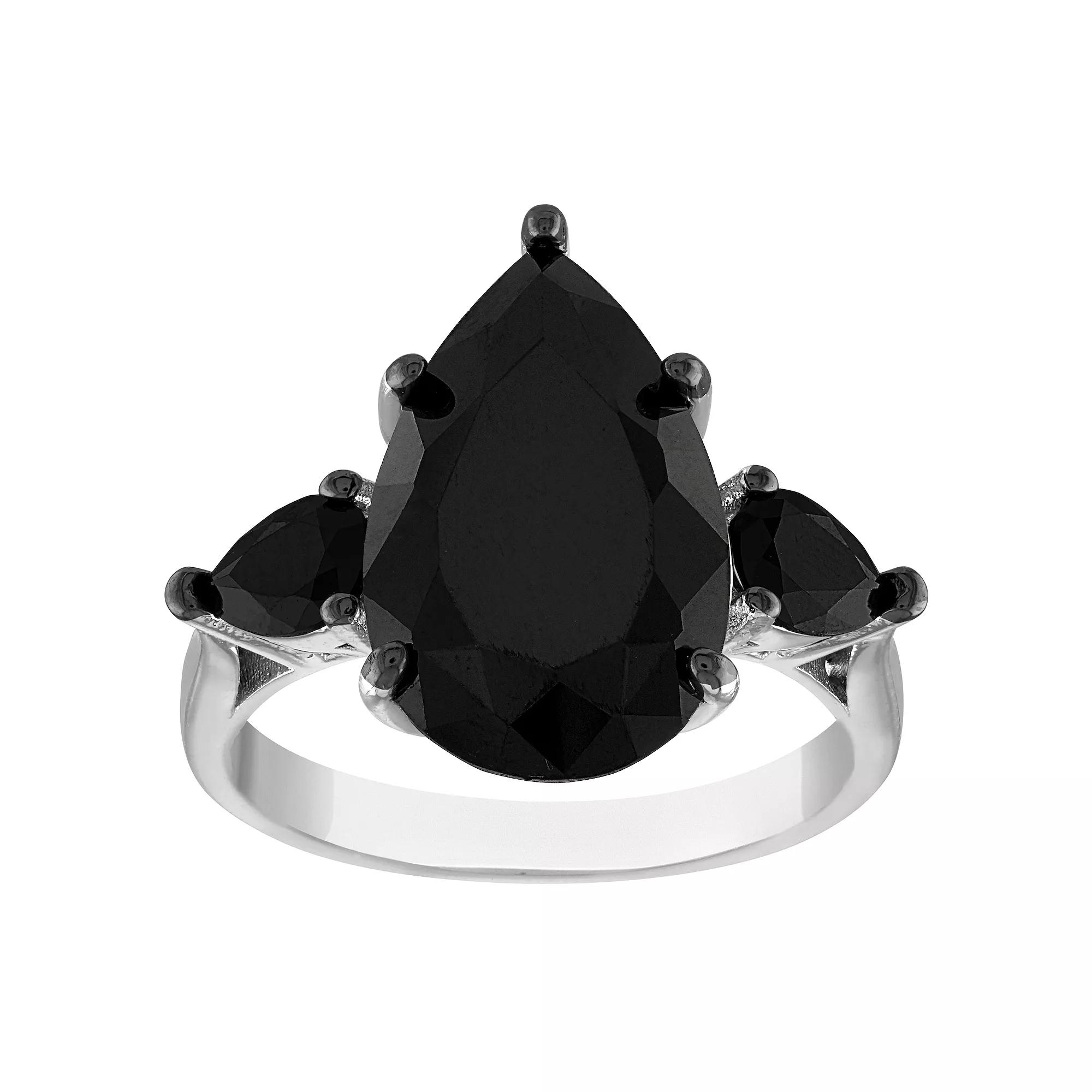 Designs by Gioelli Sterling Silver Black Spinel Ring, Women's, Size: 7 Product Image