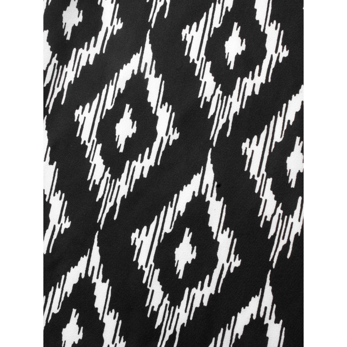 Plus Size Geometric Mid Rise Pocket Pants Women Black At the Office Wide Leg Mid Rise Office Pants BloomChic 30/6X Product Image