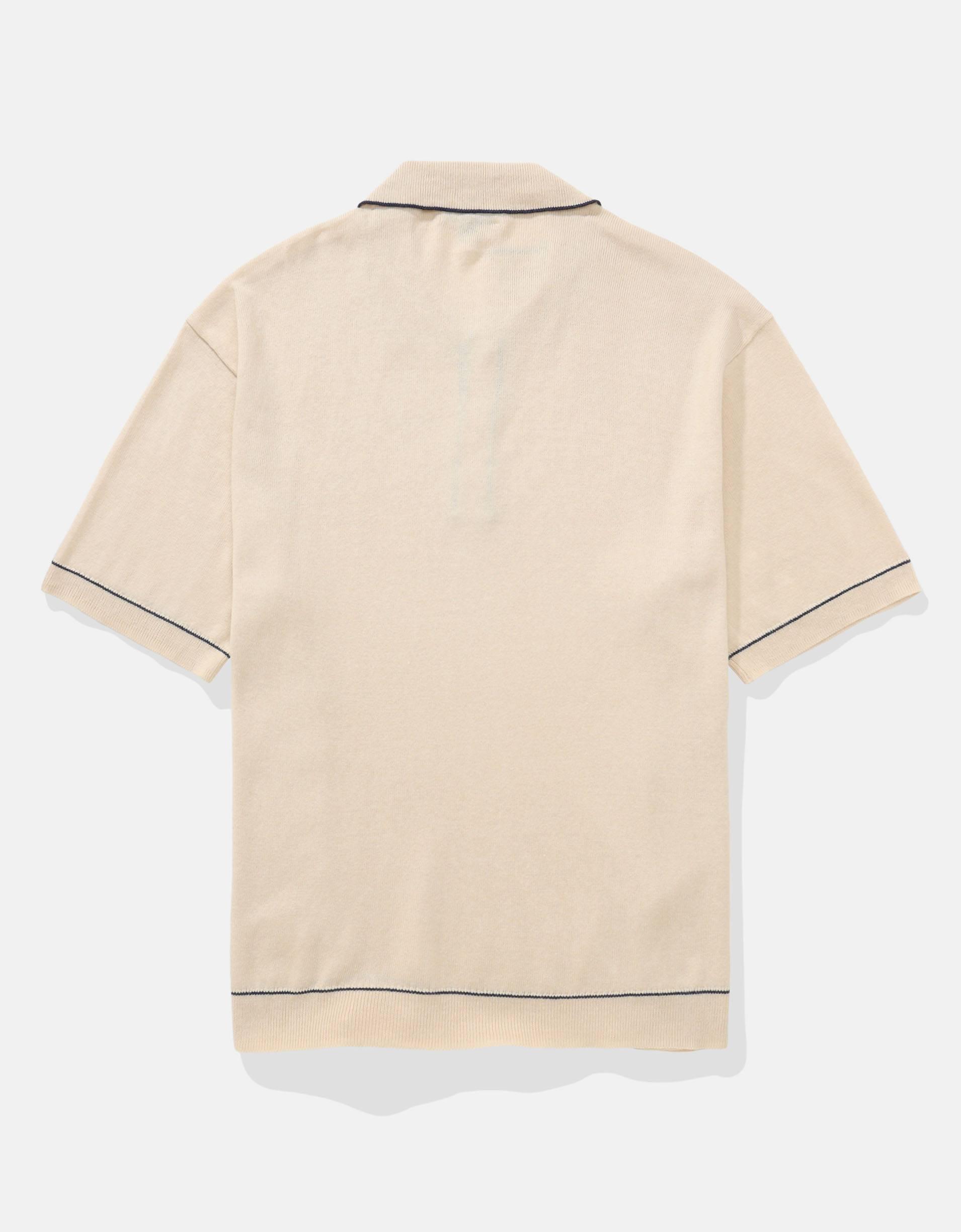 AE Tipped Sweater Polo Shirt Product Image
