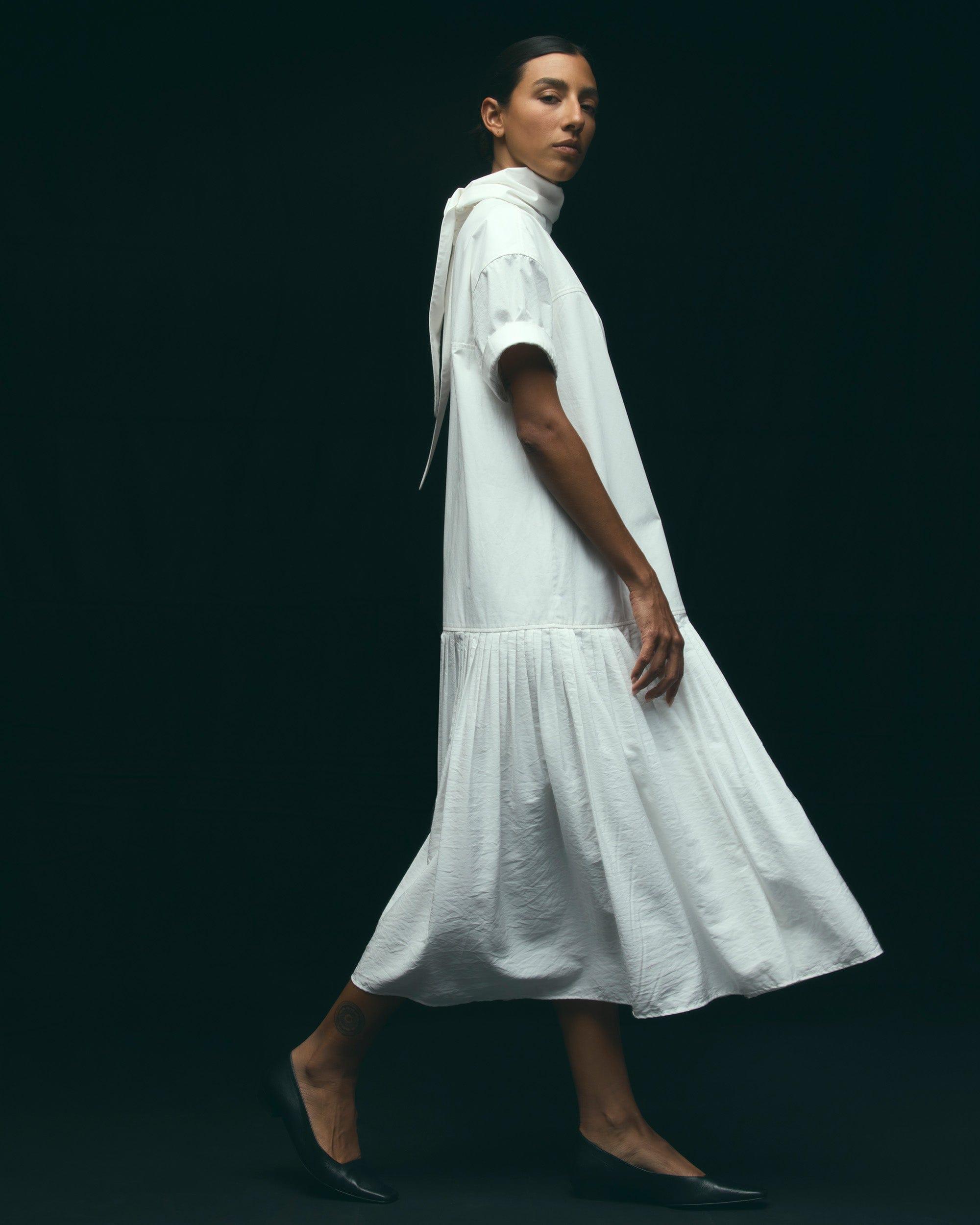 Babba Shirred Scarf-Neck Dress Product Image