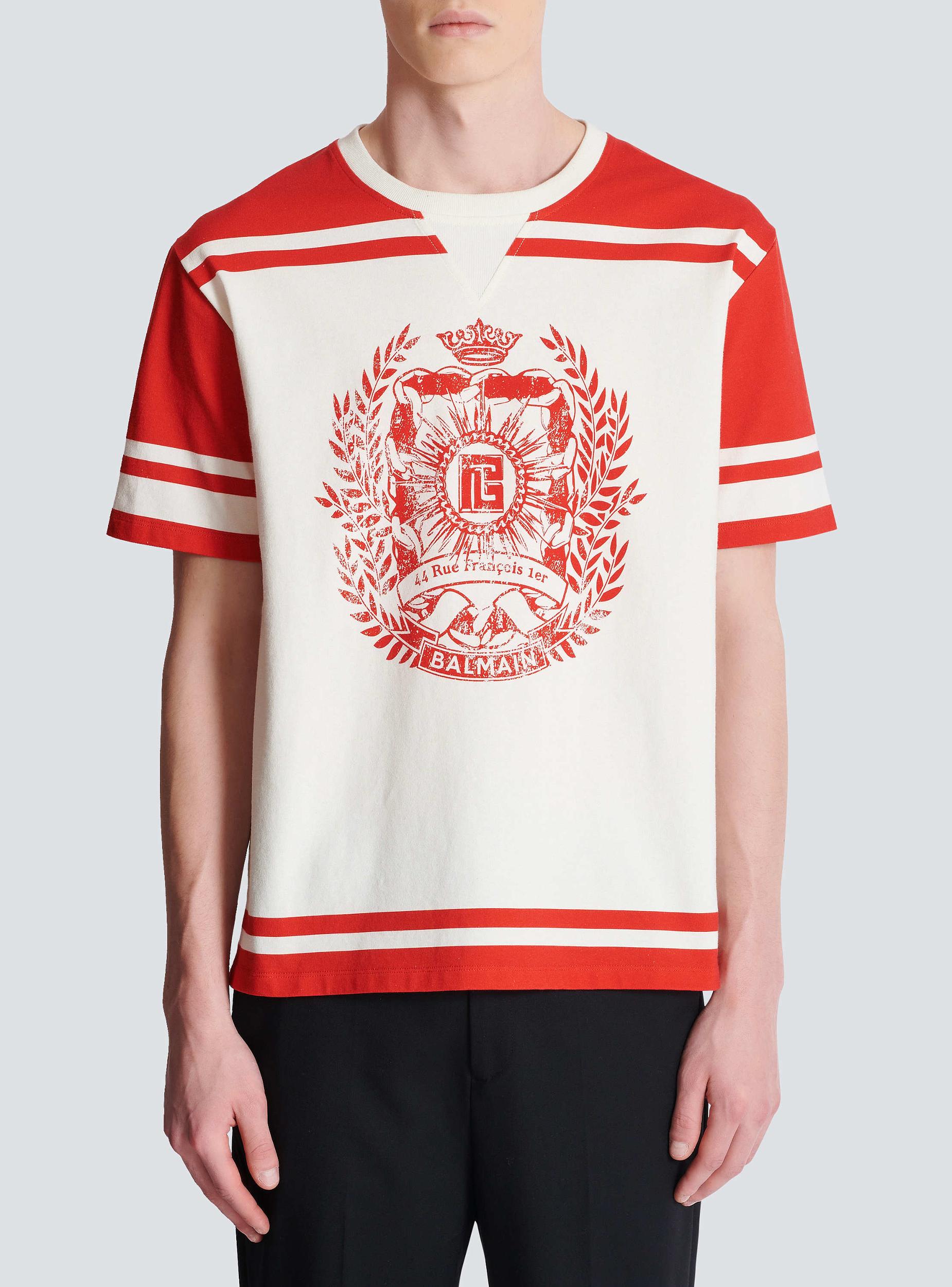 Varsity T-shirt with Balmain Écusson print Product Image