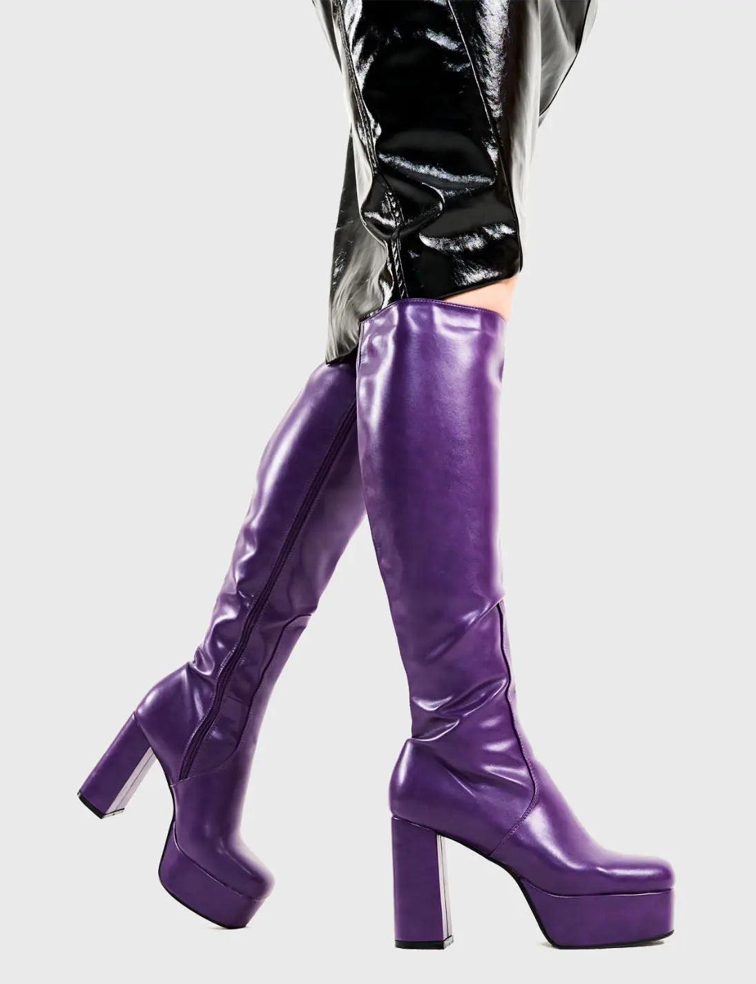 Whatta Showdown Platform Knee High Boots Product Image