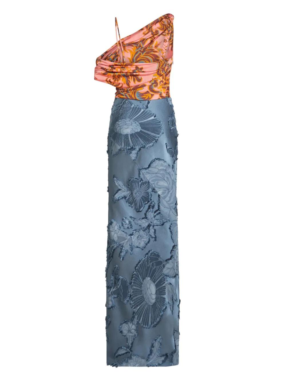 contrasting-panel maxi dress Product Image