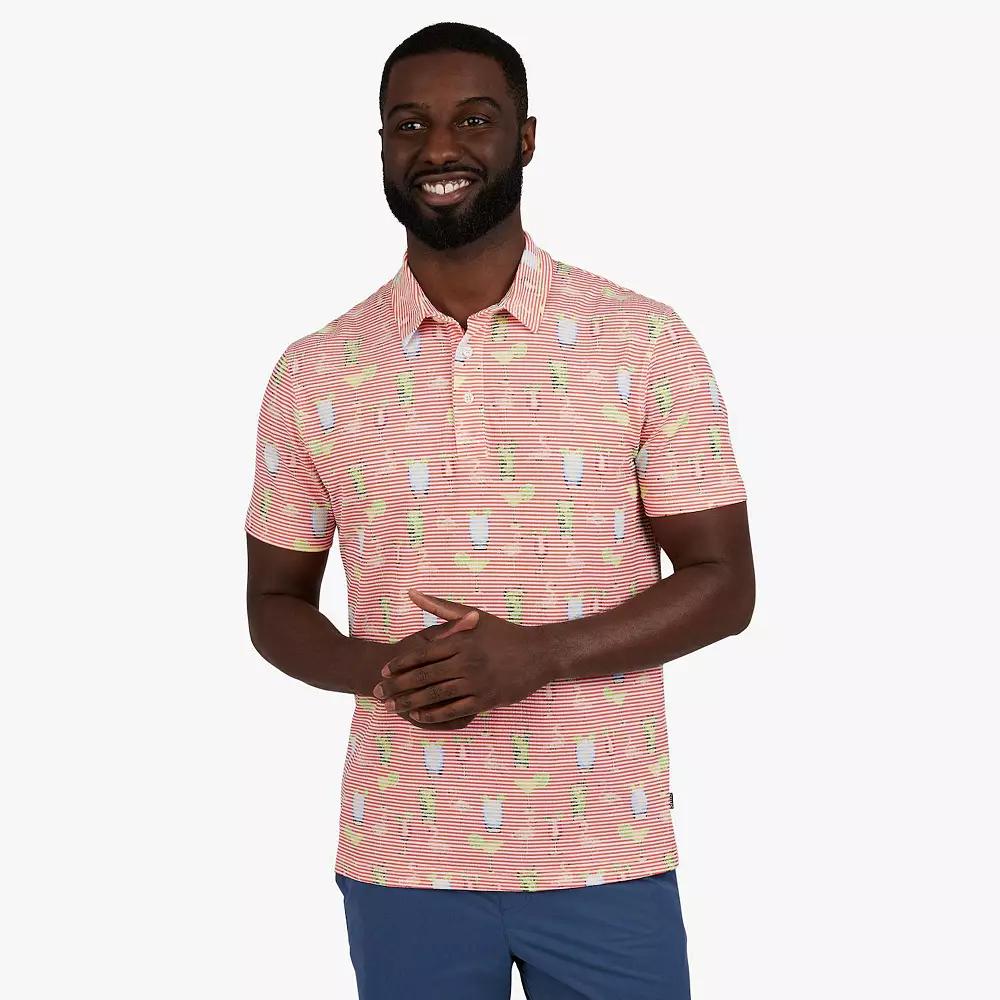 Men's Chaps Short Sleeve Print Performance Polo,  Product Image