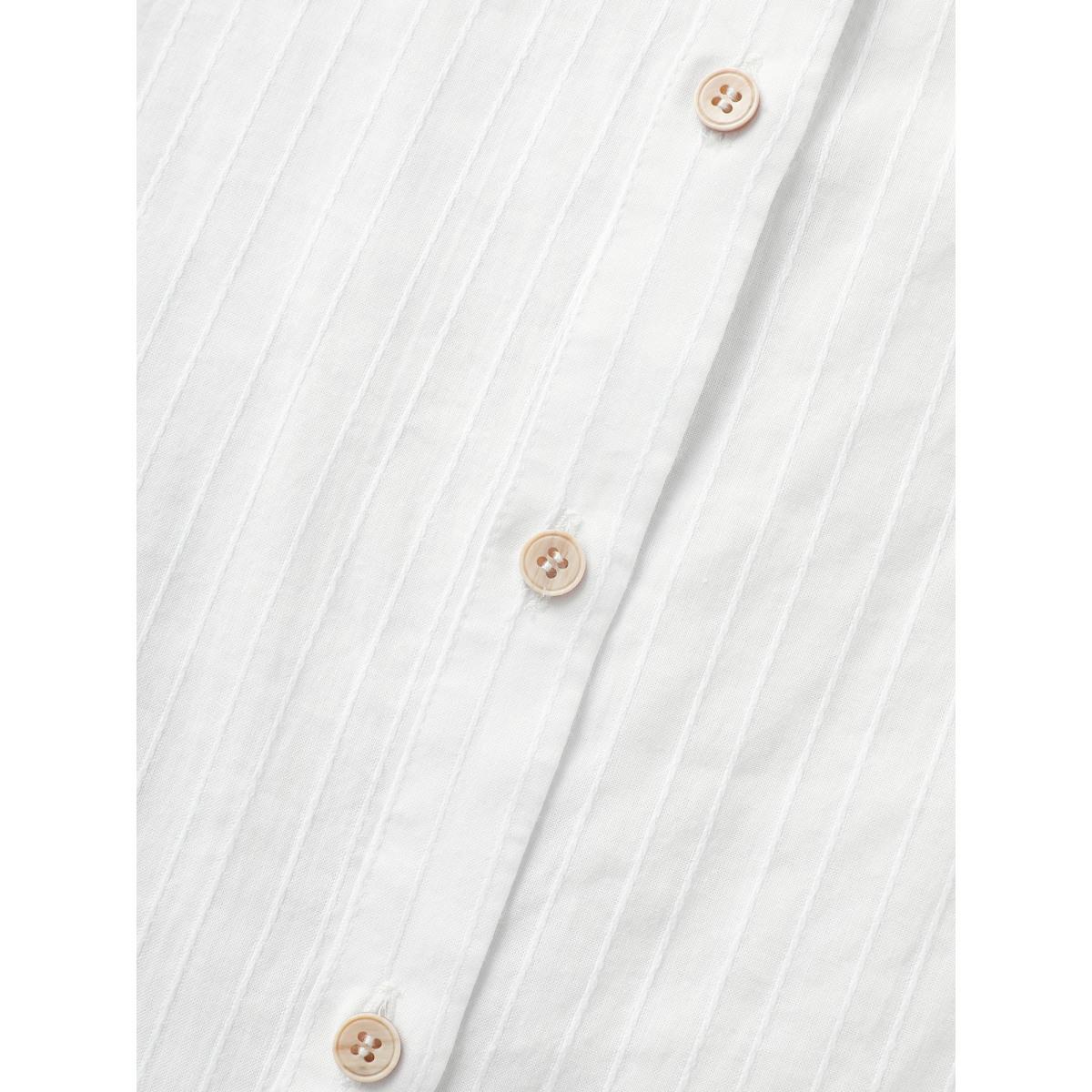 Plus Size Originalwhite Texture Shirt Collar Drop Shoulder Sleeve Blouse Women Casual Long Sleeve Shirt collar Everyday Blouses BloomChic 12/L Product Image