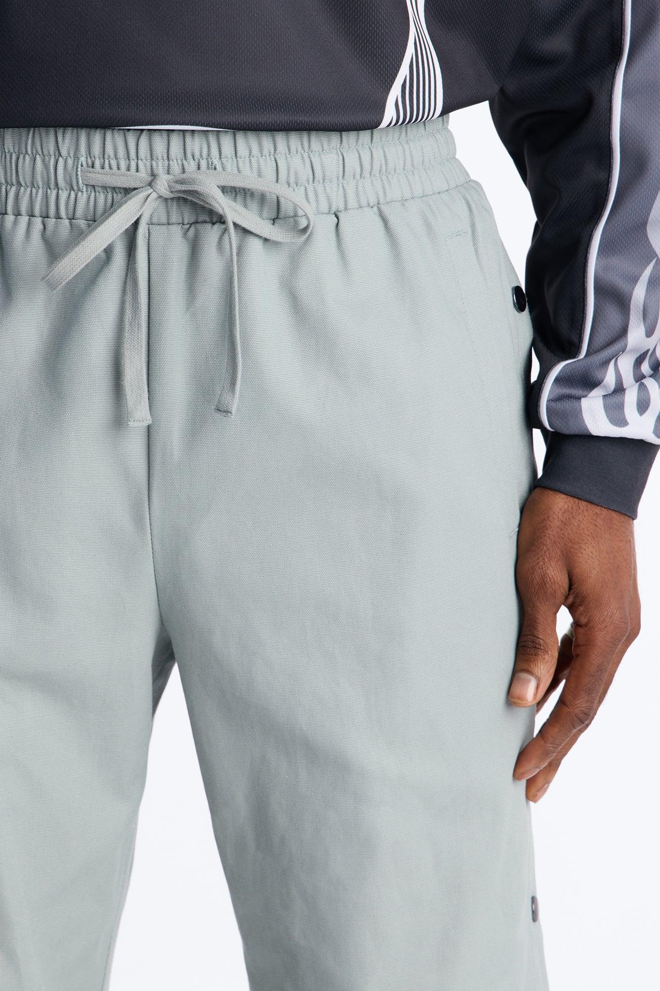 Straight Print Hint Studded Pant - Grey Product Image