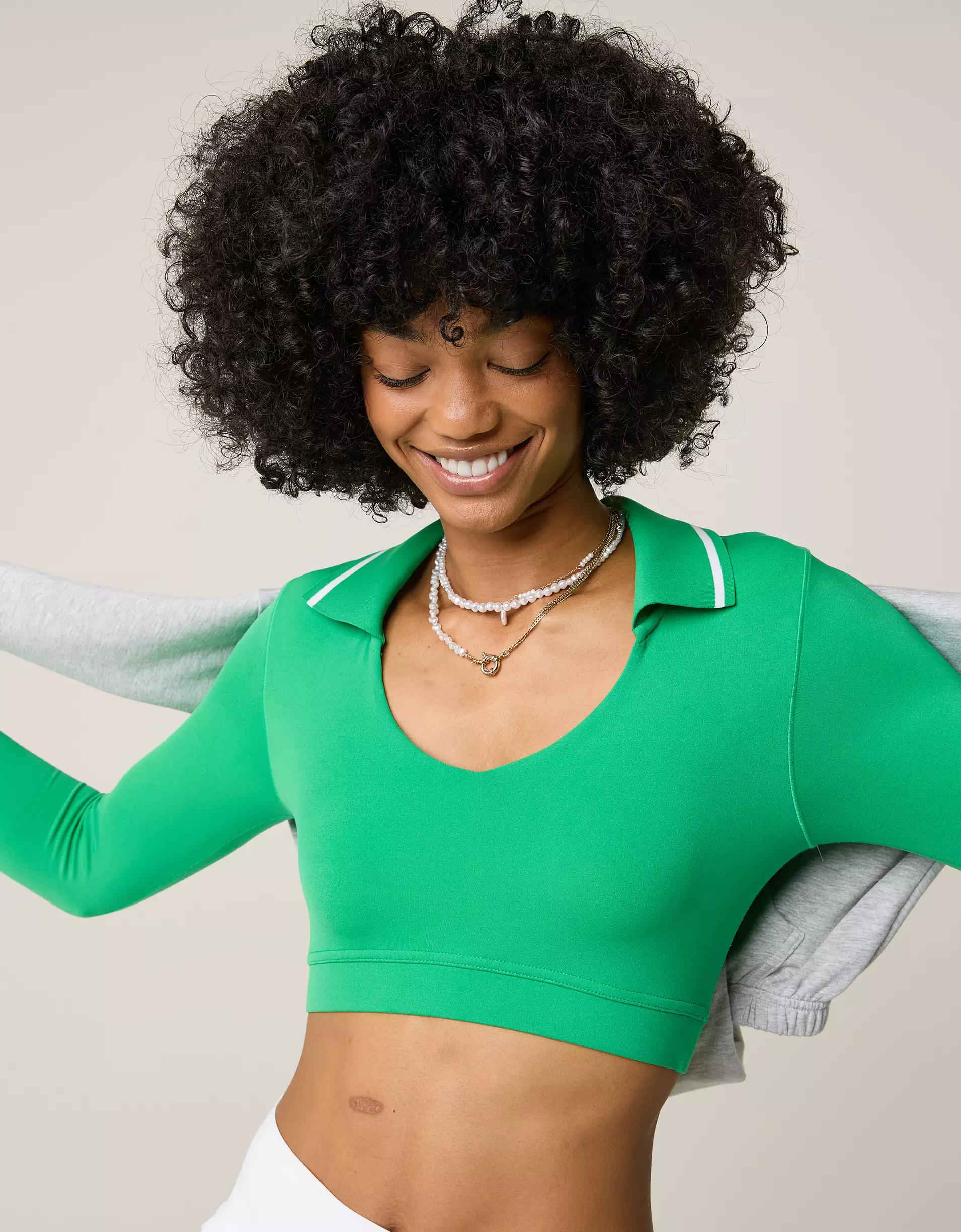 OFFLINE By Aerie Real Me Long Sleeve Polo T-Shirt Product Image