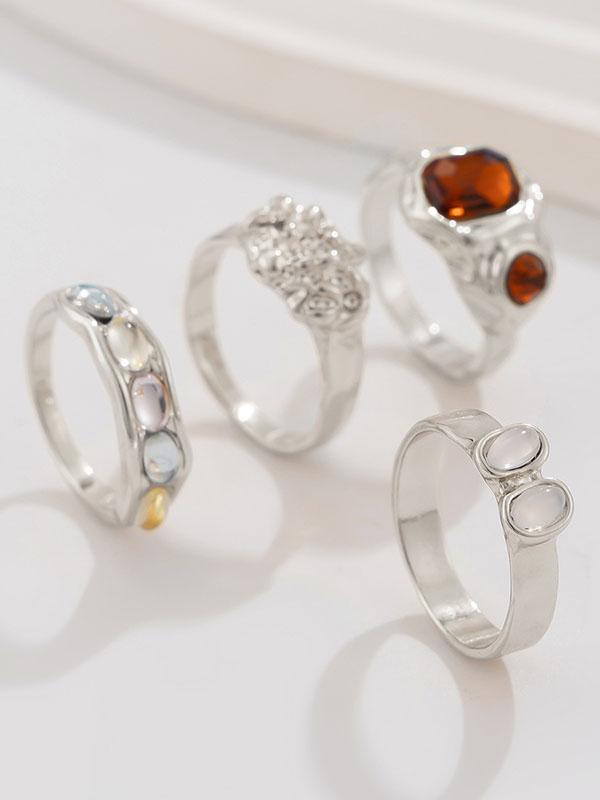 Geometric Rhine Stones Rings Accessories Product Image