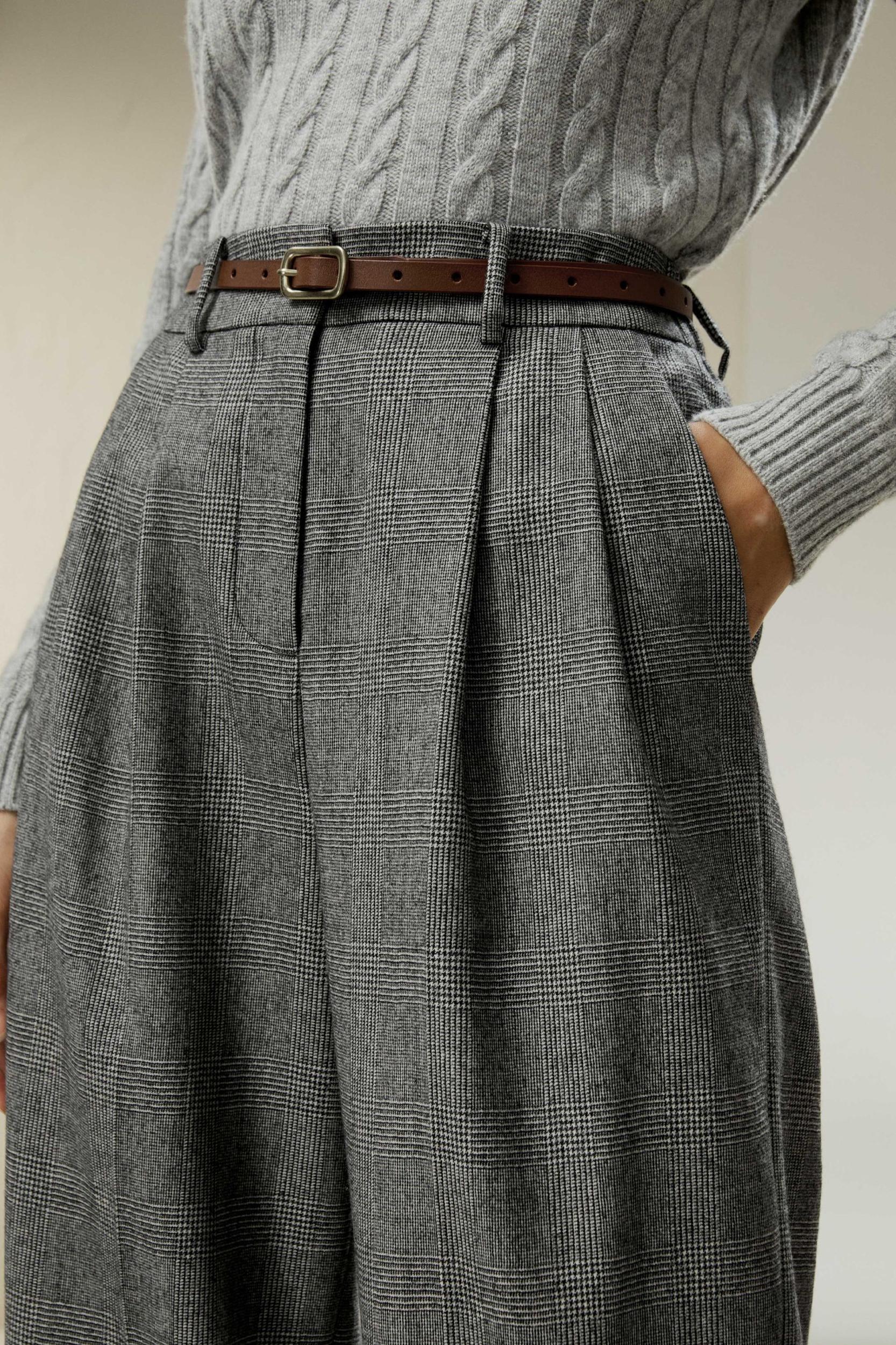 Wide leg wool-flannel suit trousers Product Image