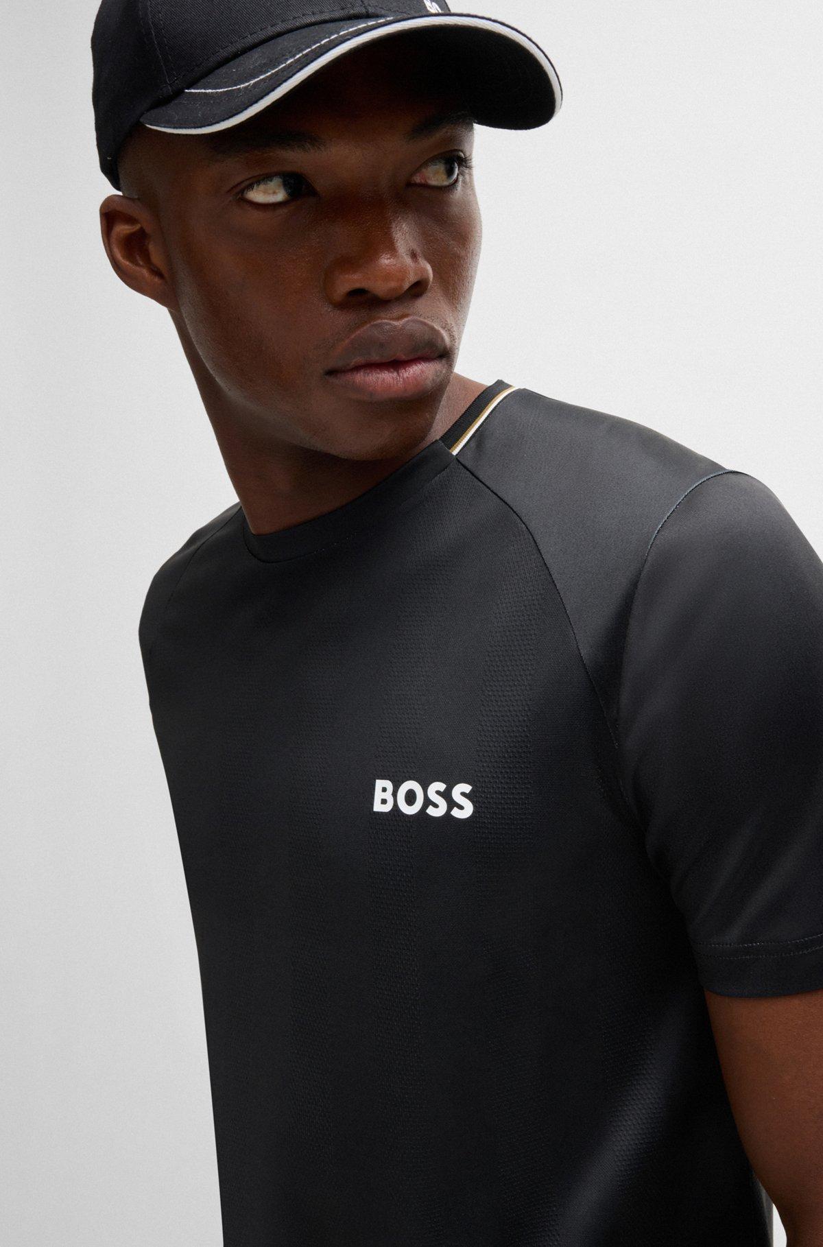 Slim-fit T-shirt with popcorn stripe fabric Product Image