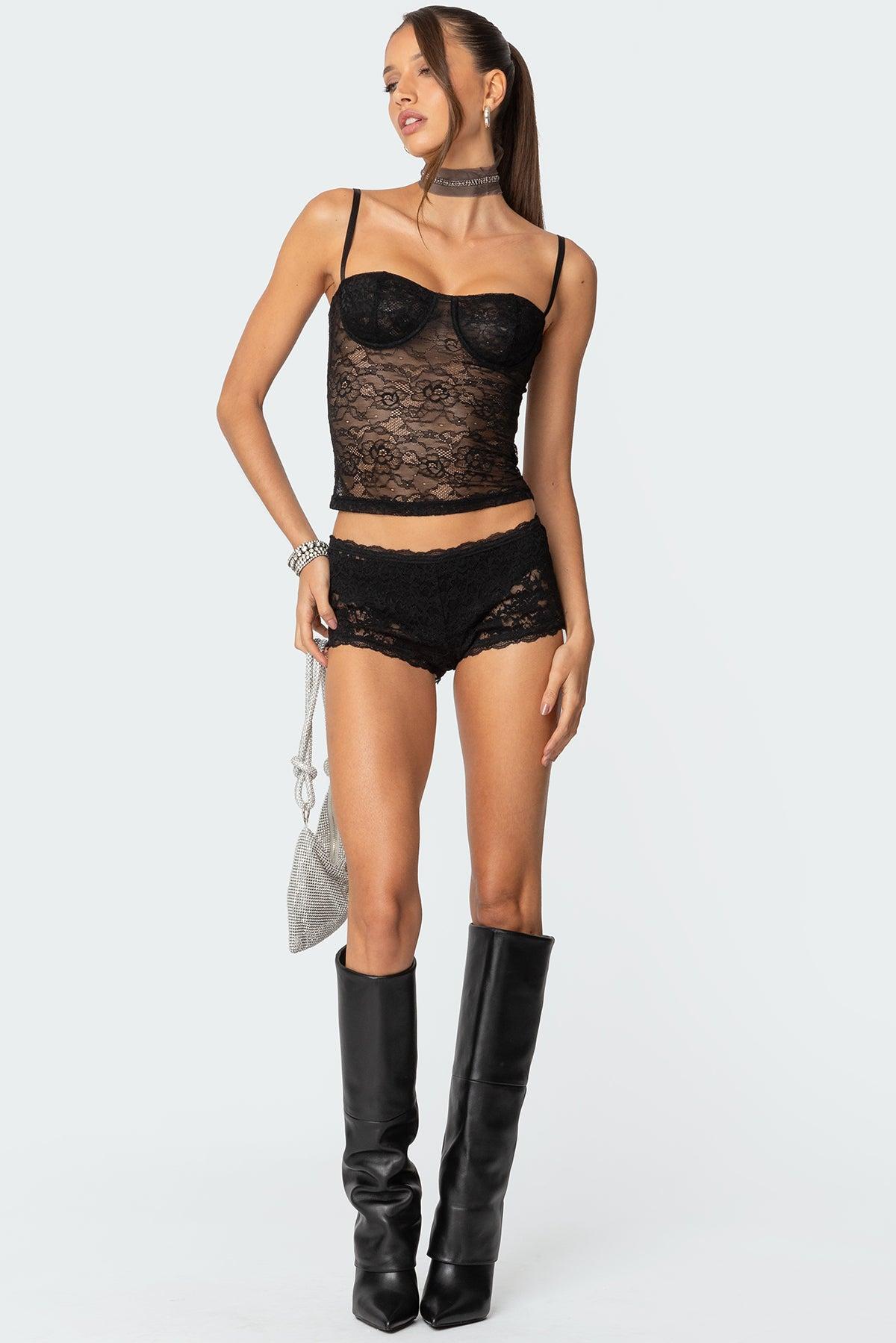 Krissy Sheer Lace Cupped Corset Product Image
