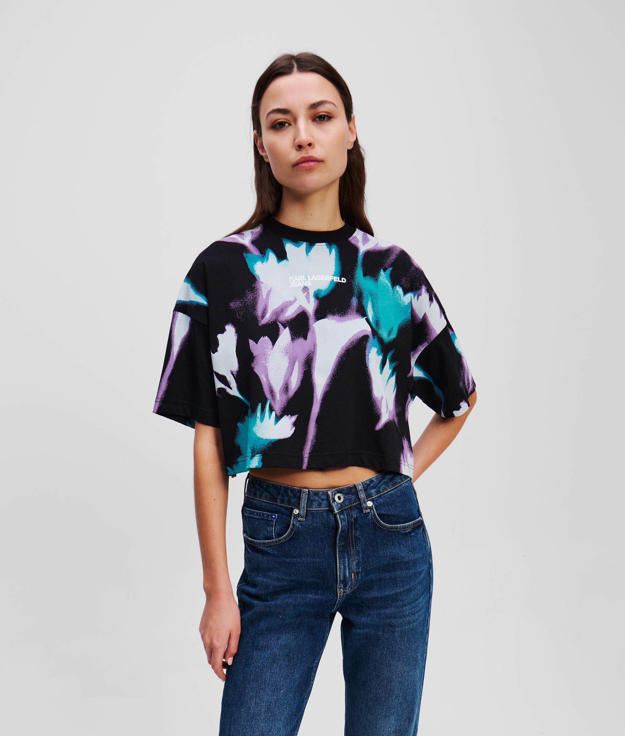 FLORAL-PRINT CROPPED T-SHIRT Product Image
