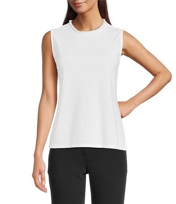 KARL LAGERFELD PARIS Round Neck Sleeveless Top Product Image
